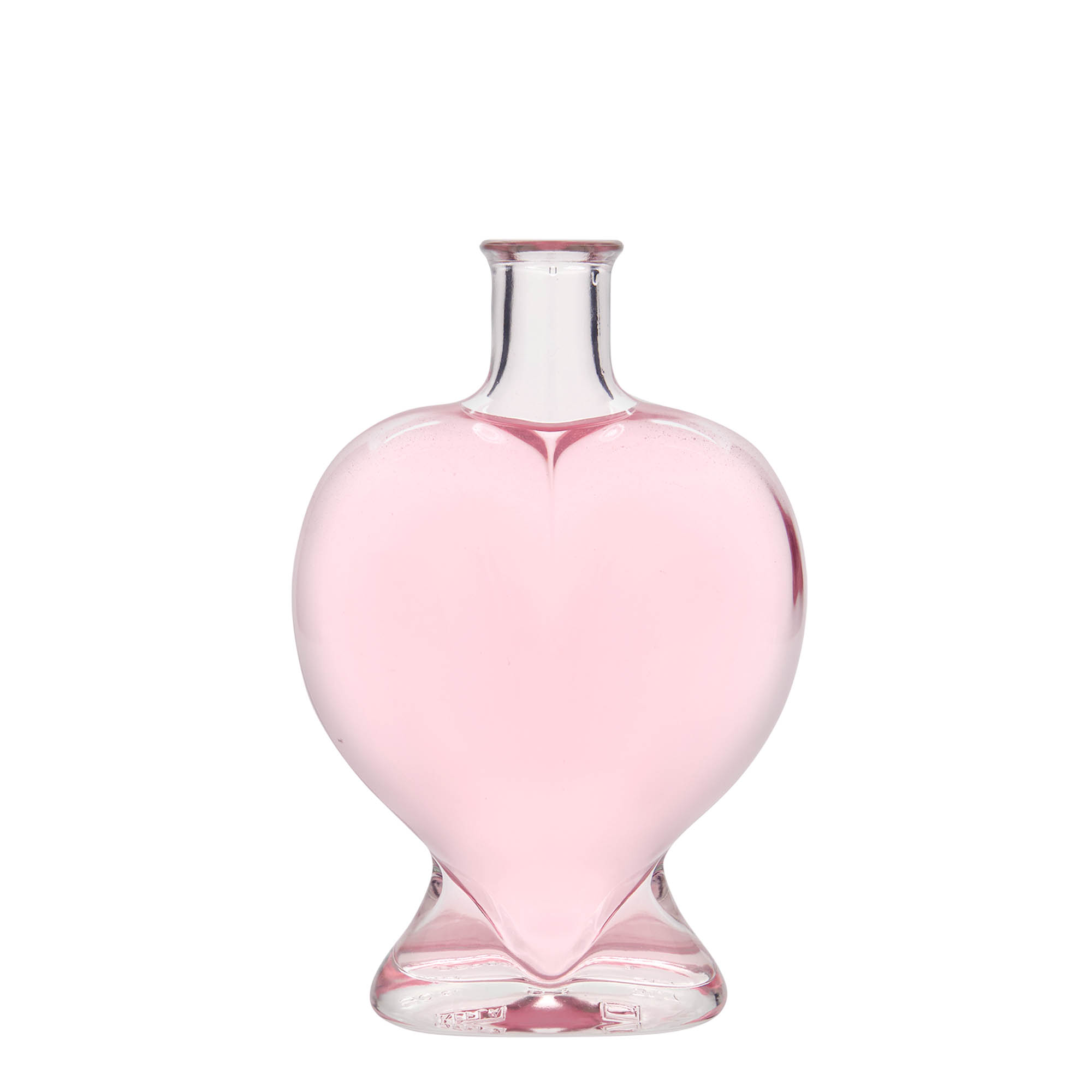 Botella de vidrio de 500 ml 'Corazón', boca: corcho
