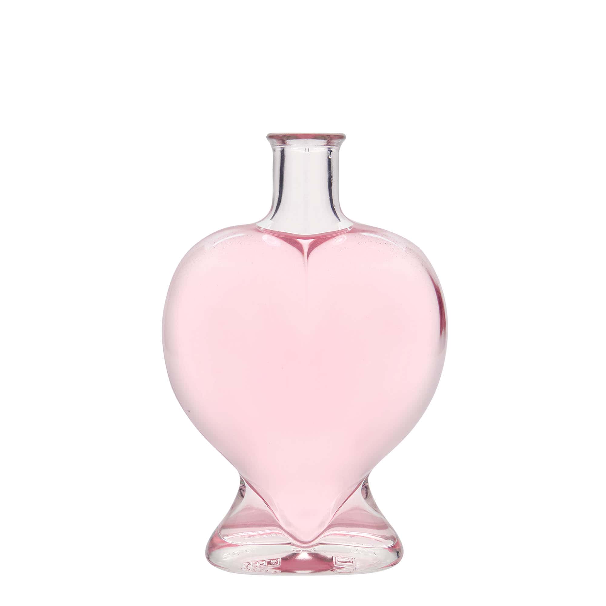 Botella de vidrio de 500 ml 'Corazón', boca: corcho