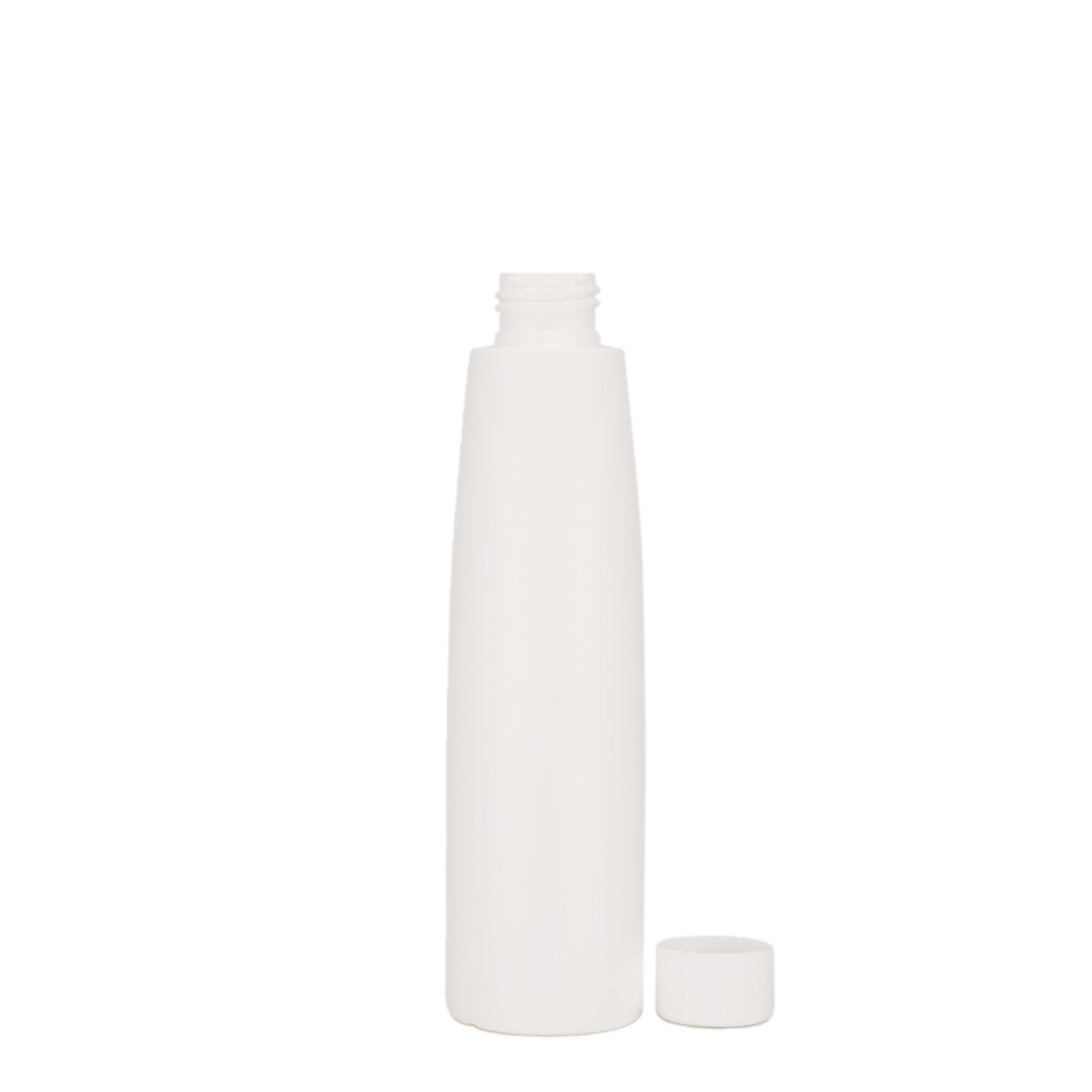 Botella de plástico 'Donald' de 200 ml, HDPE, blanco, boca: 24/410