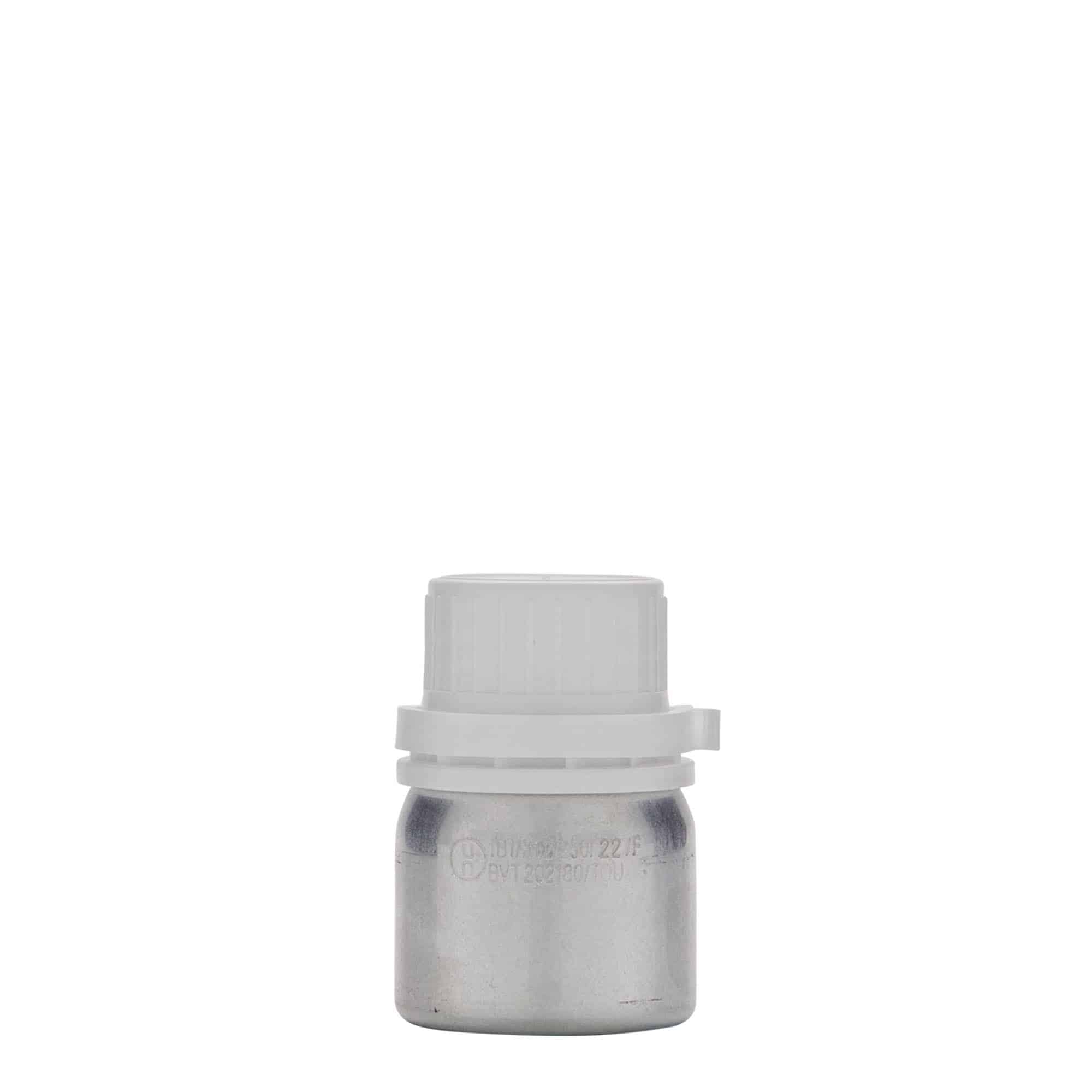 Botella de aluminio de 50 ml, metal, plateado, boca: DIN 32