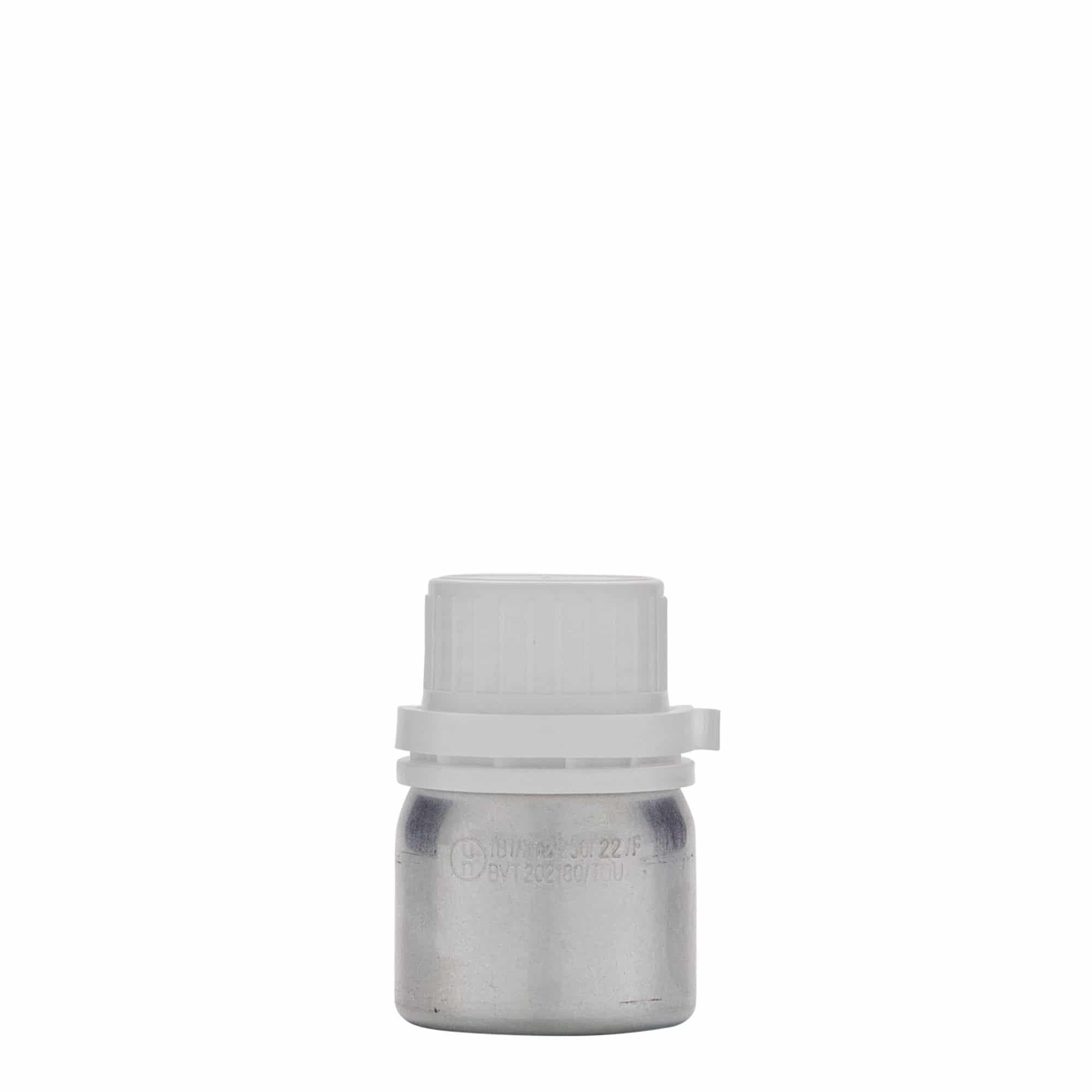 Botella de aluminio de 50 ml, metal, plateado, boca: DIN 32