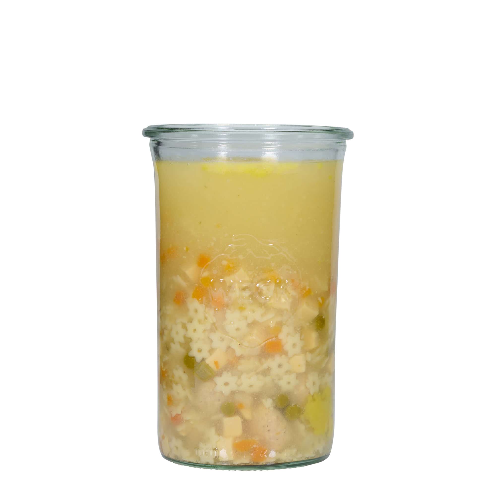 Tarro de vidrio cilíndrico WECK de 1000 ml, boca: borde redondo