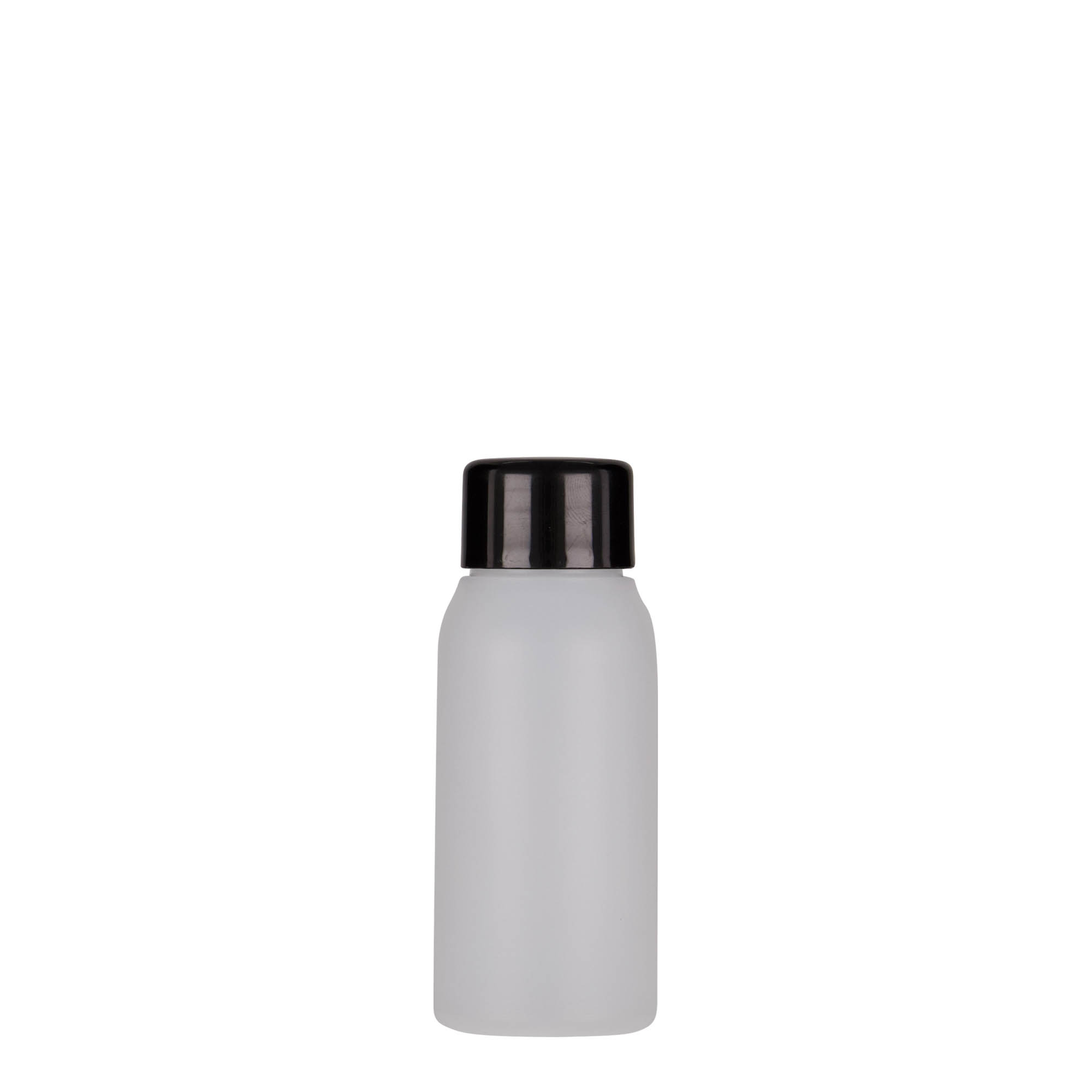 Botella de plástico de 50 ml 'Tuffy', HDPE, natural, boca: 24/410 Botella de plástico de 50 ml 'Tuffy', HDPE, natural, boca: 24/410