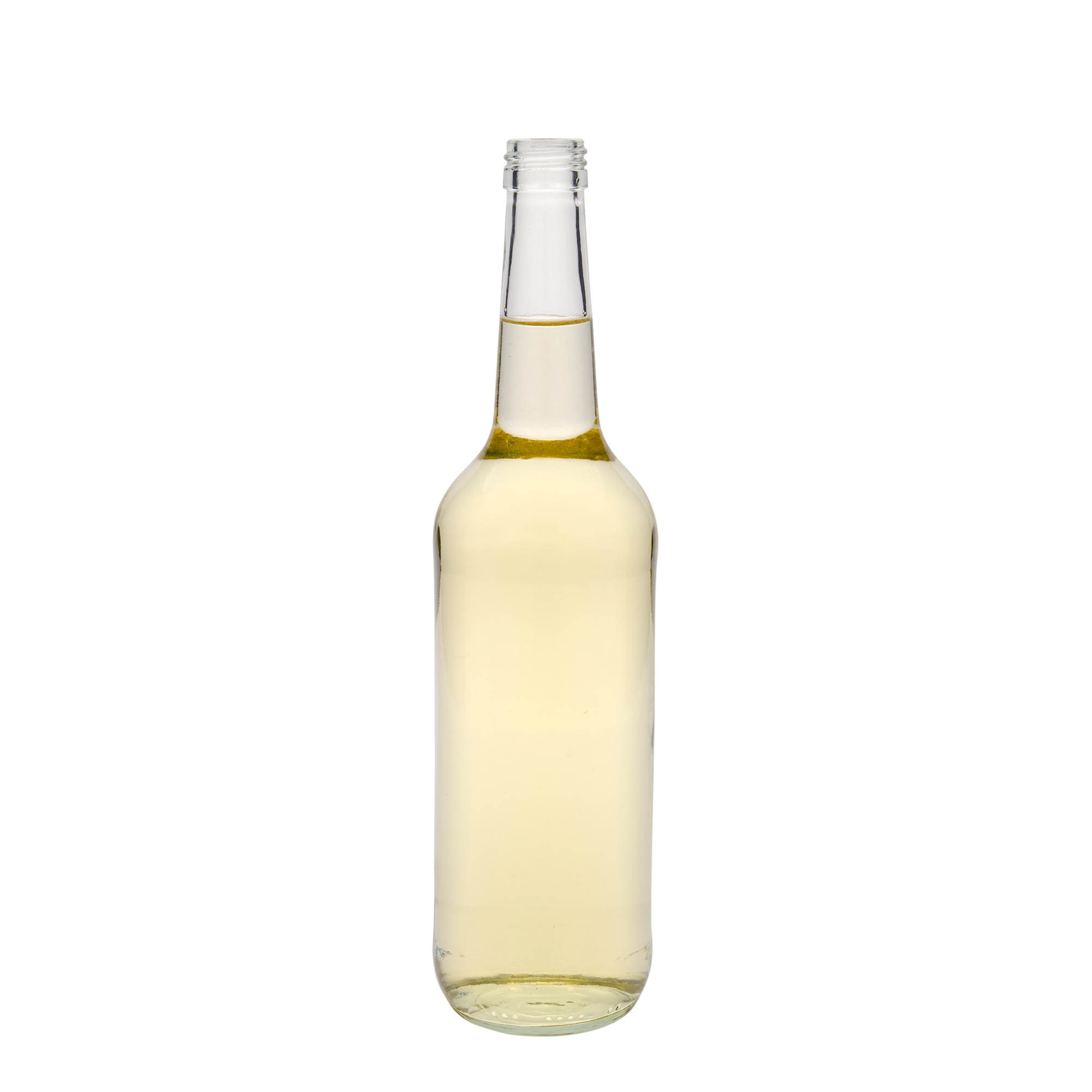 Botella de vidrio de 700 ml con cuello recto, boca: PP 28 Botella de vidrio de 700 ml con cuello recto, boca: PP 28
