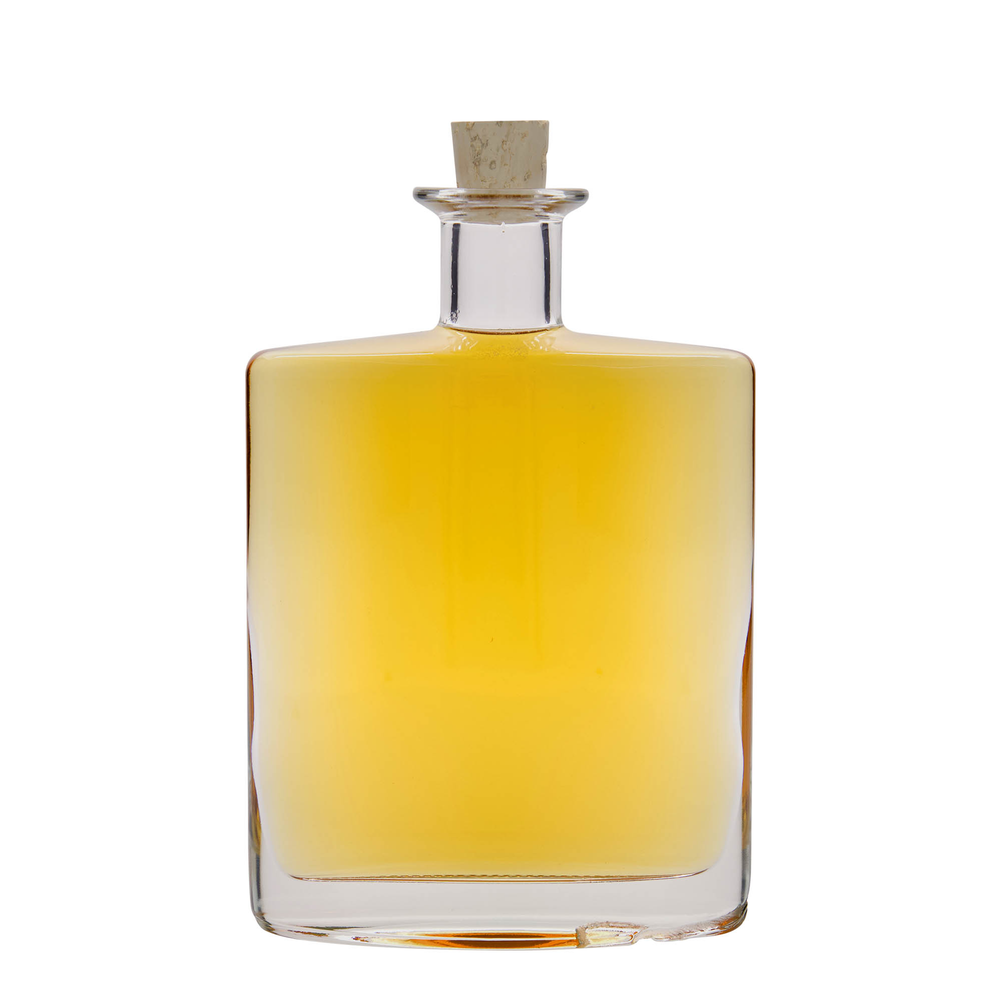 Botella de vidrio 'Zorbas' de 700 ml, ovalada, boca: corcho