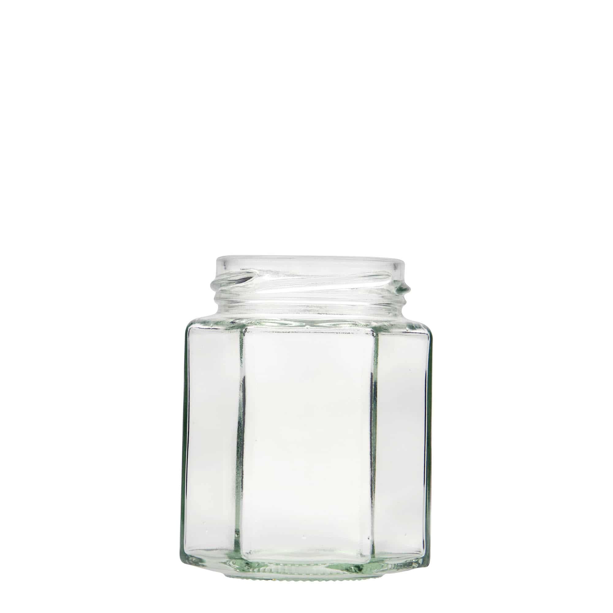 Tarro hexagonal de 191 ml, boca: Twist-Off (TO 58) Tarro hexagonal de 191 ml, boca: Twist-Off (TO 58)