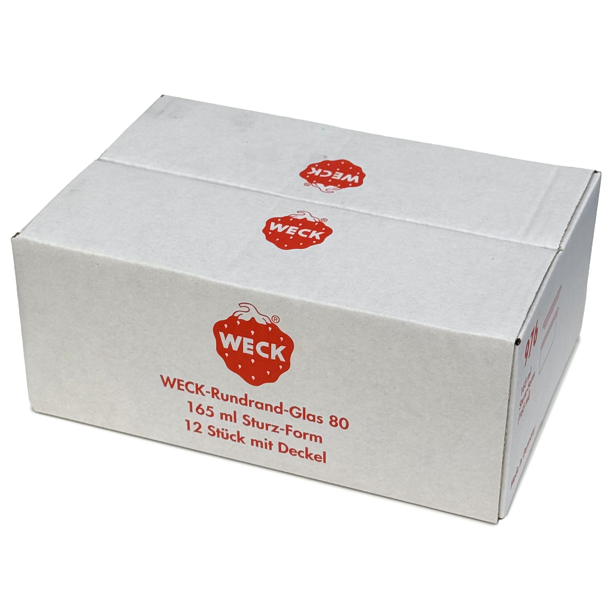 12x 165 ml tarro WECK de boca ancha con tapa de vidrio RR 80