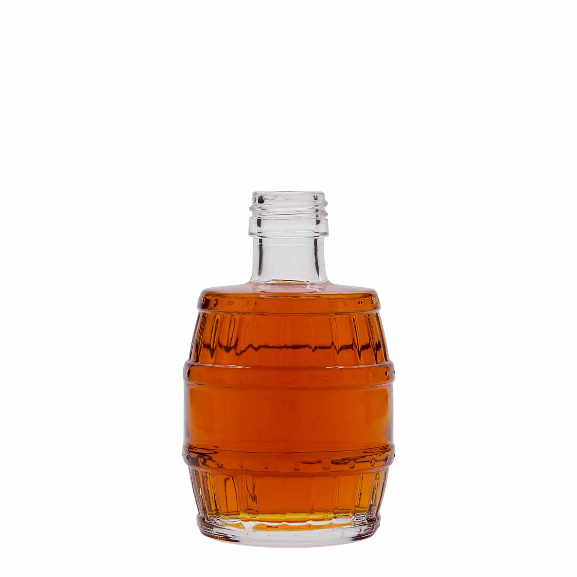 Botella de vidrio 'Barril' de 200 ml, boca: PP 28