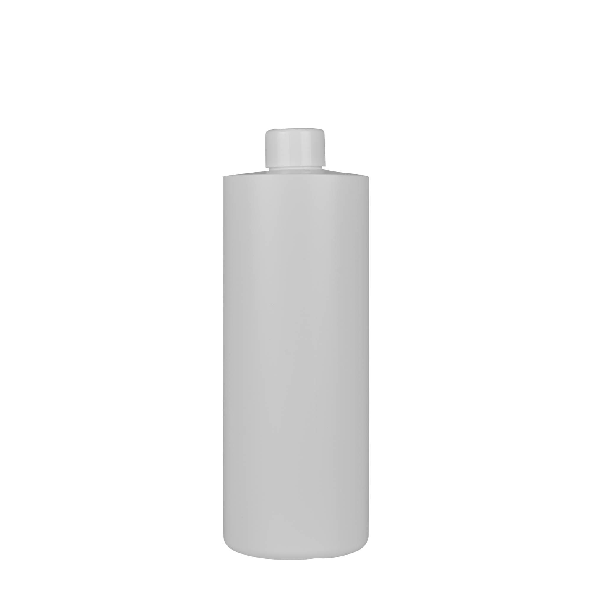 Botella de plástico de 500 ml 'Pipe', HDPE verde, blanco, boca: 24/410 Botella de plástico de 500 ml 'Pipe', HDPE verde, blanco, boca: 24/410