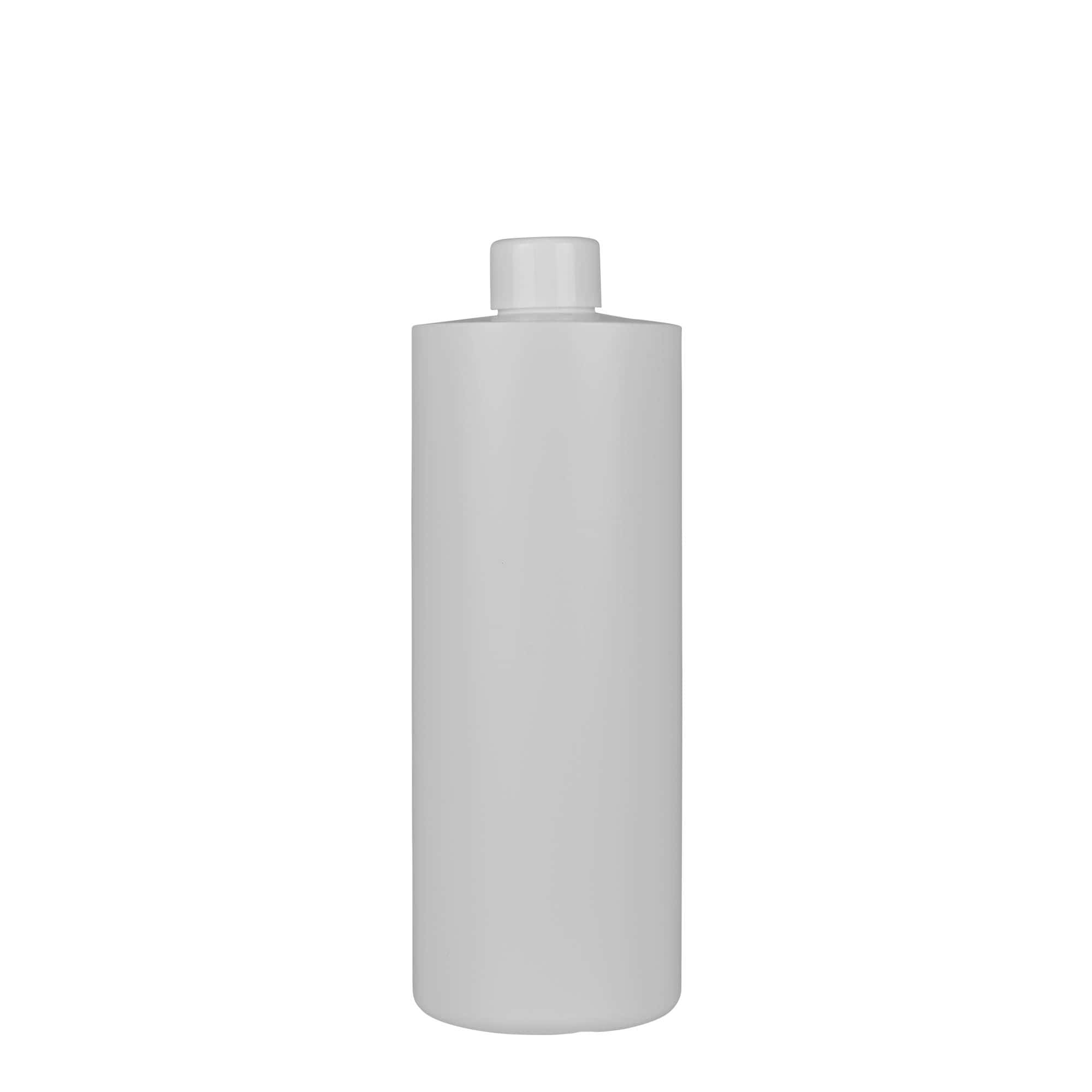 Botella de plástico de 500 ml 'Pipe', HDPE verde, blanco, boca: 24/410