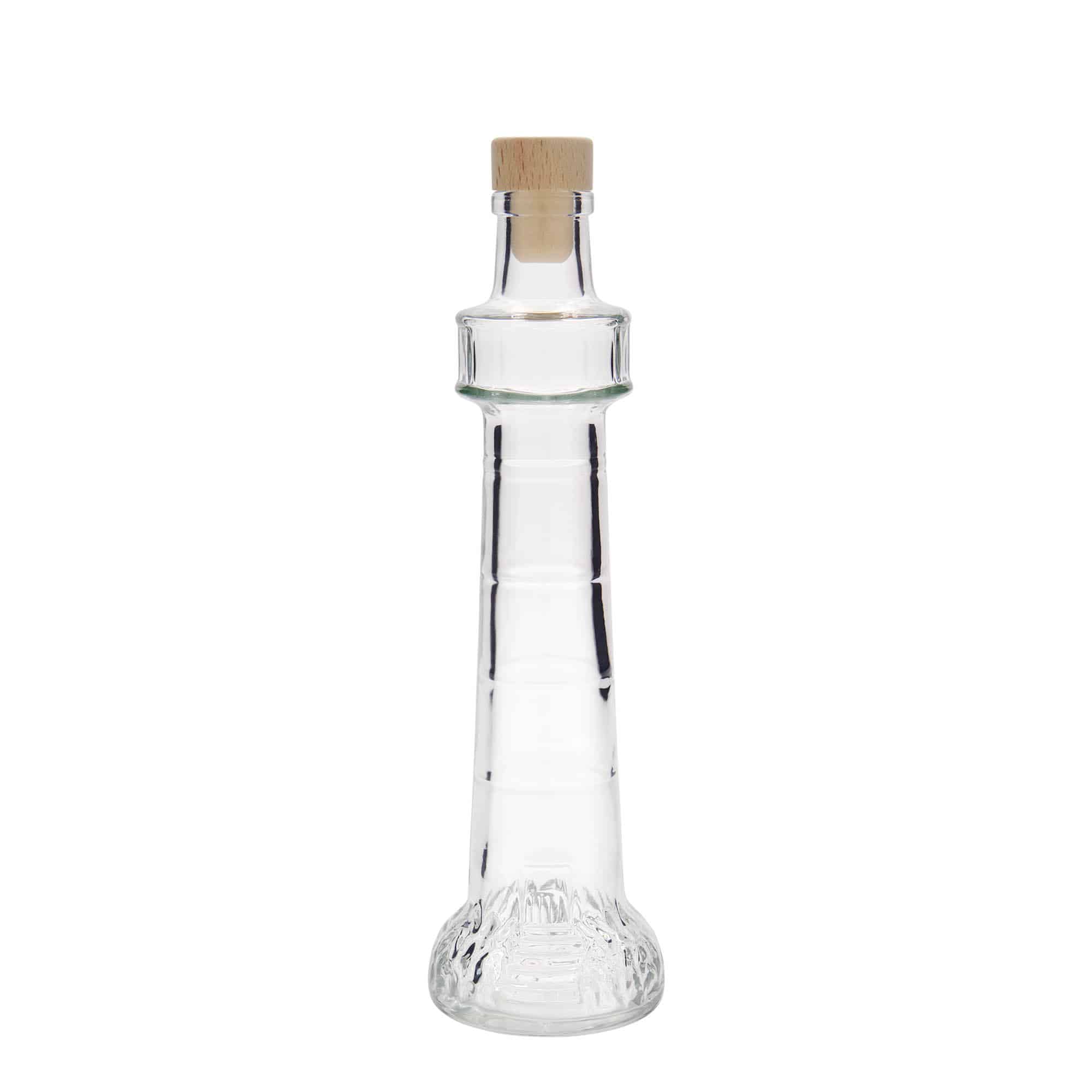 Botella de vidrio de 200 ml 'Leuchtturm', boca: corcho