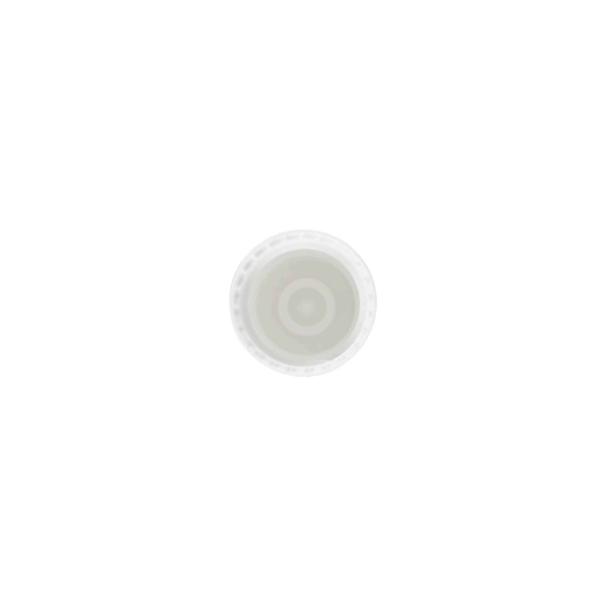 Tapa para frasco roll-on de 10 ml, plástico de PP, blanco, para boca: tapón de rosca