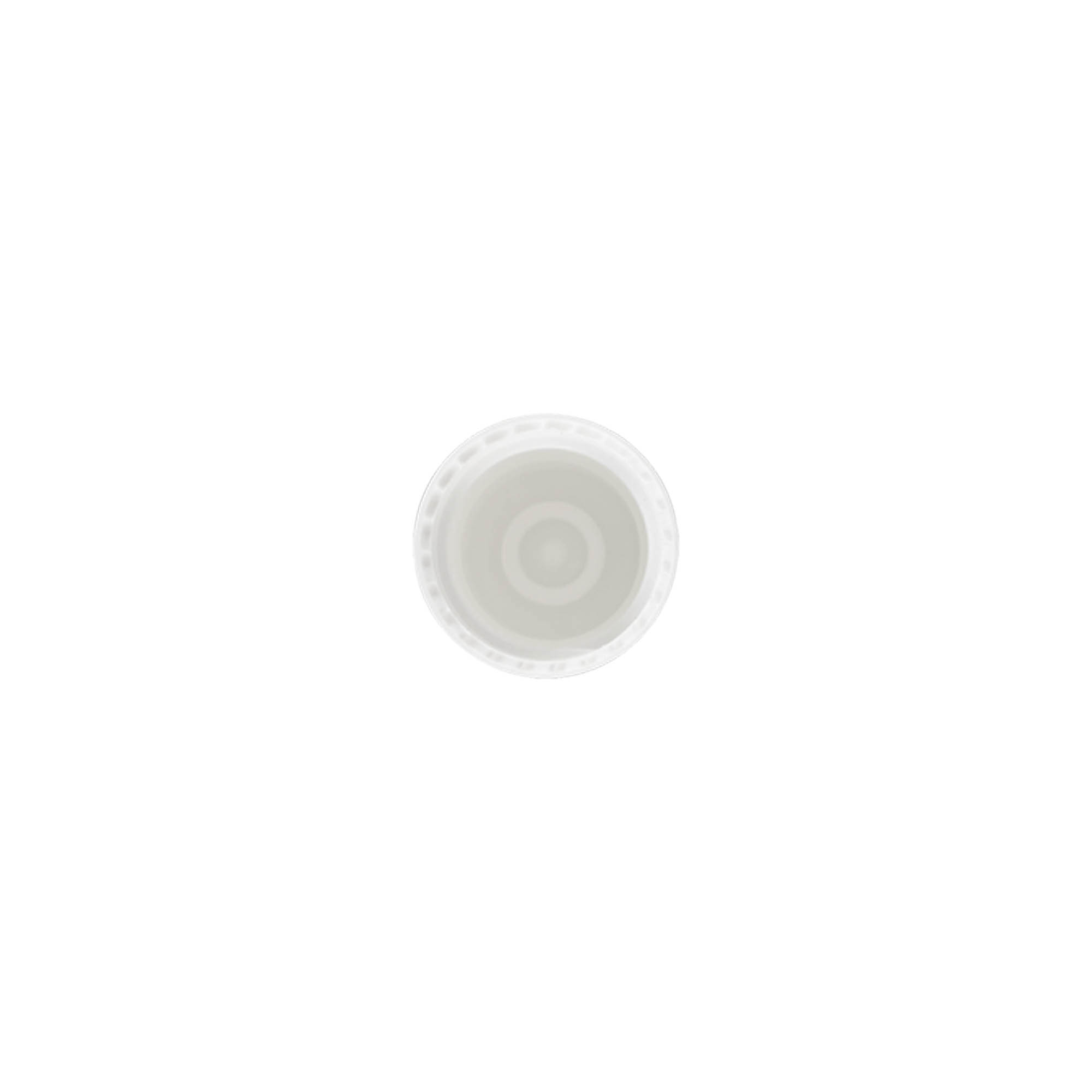 Tapa para botella roll-on de 10 ml, plástico PP, blanca, para boca: cierre de rosca Tapa para botella roll-on de 10 ml, plástico PP, blanca, para boca: cierre de rosca