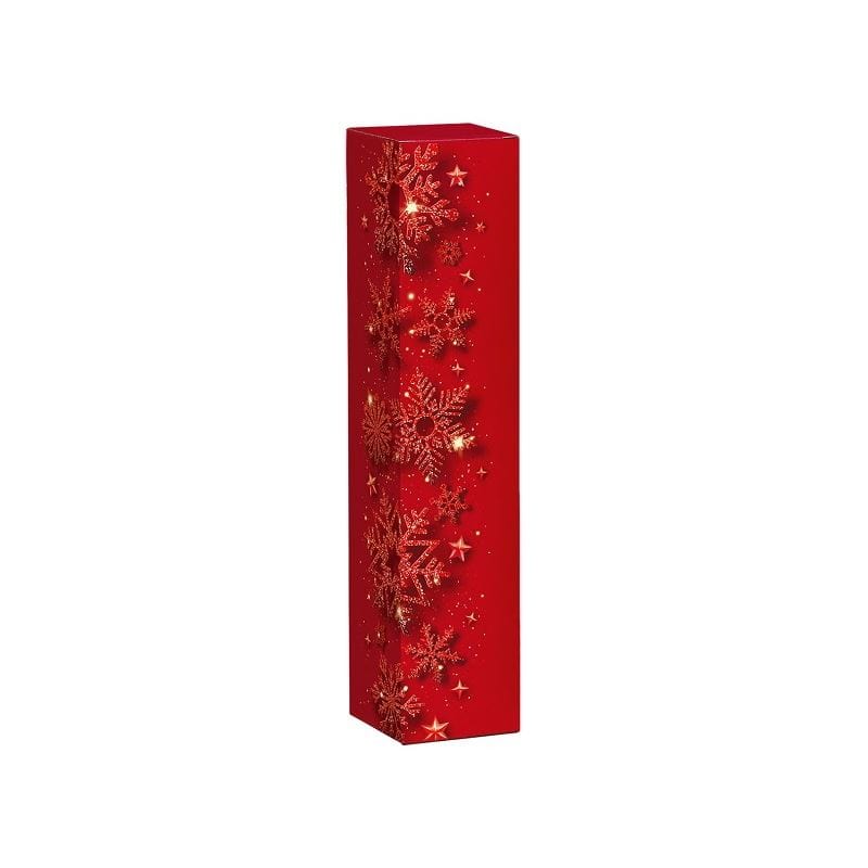 Caja de regalo 'Cristales de hielo brillantes', cuadrada, papel, roja