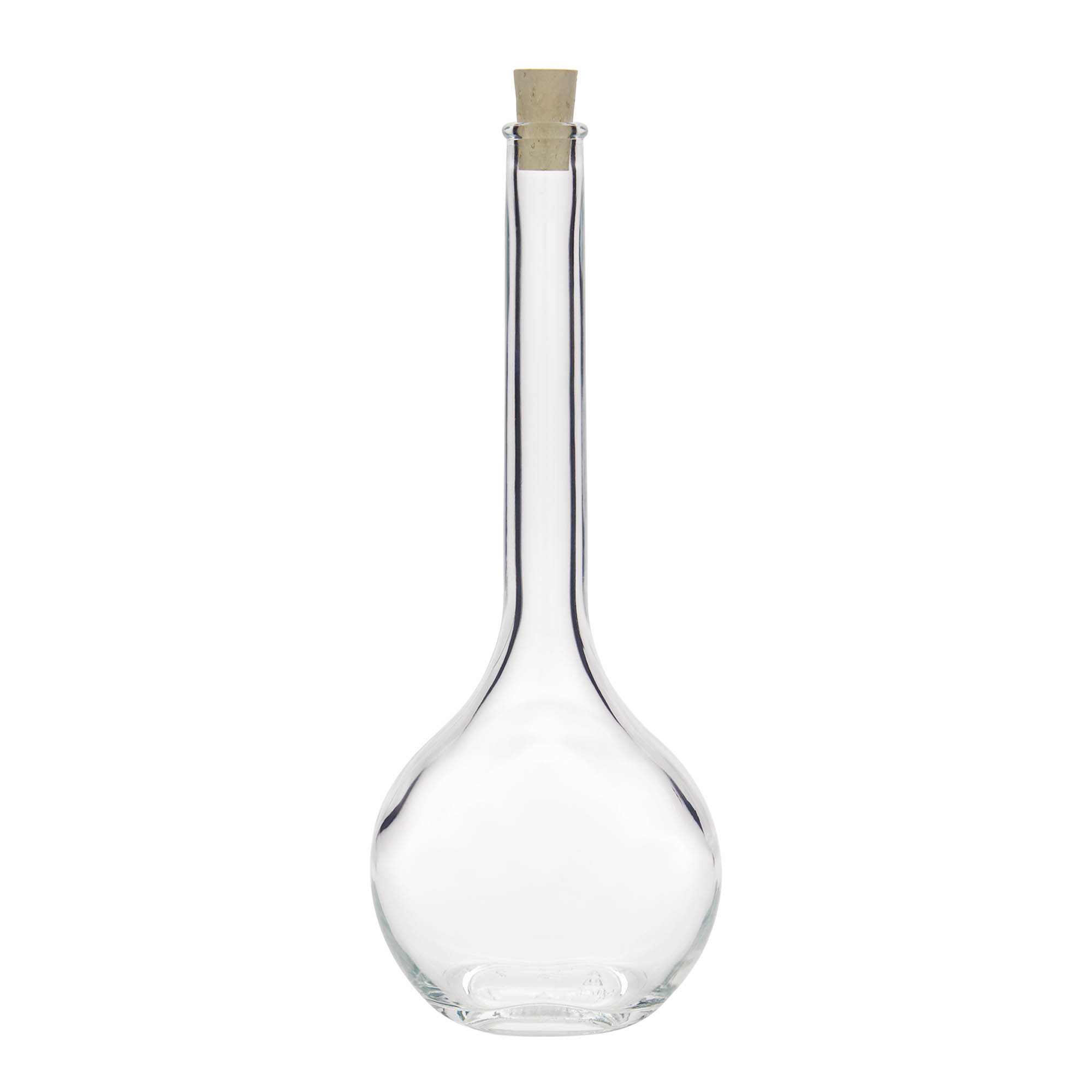 Botella de vidrio de 500 ml 'Contessa', ovalada, boca: corcho