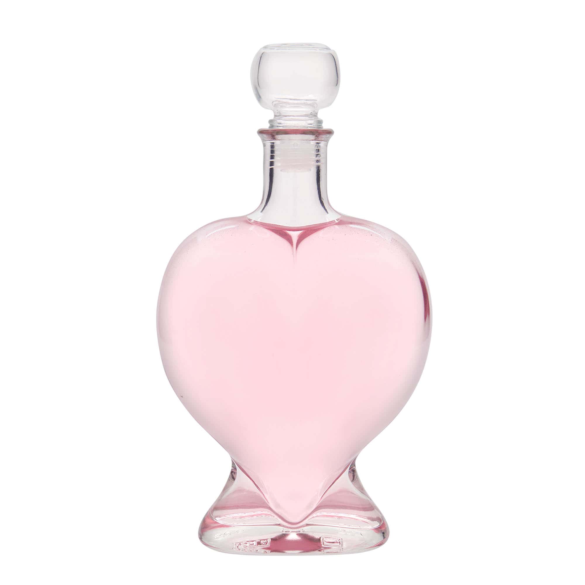 Botella de vidrio 'Corazón' de 500 ml, boca: corcho
