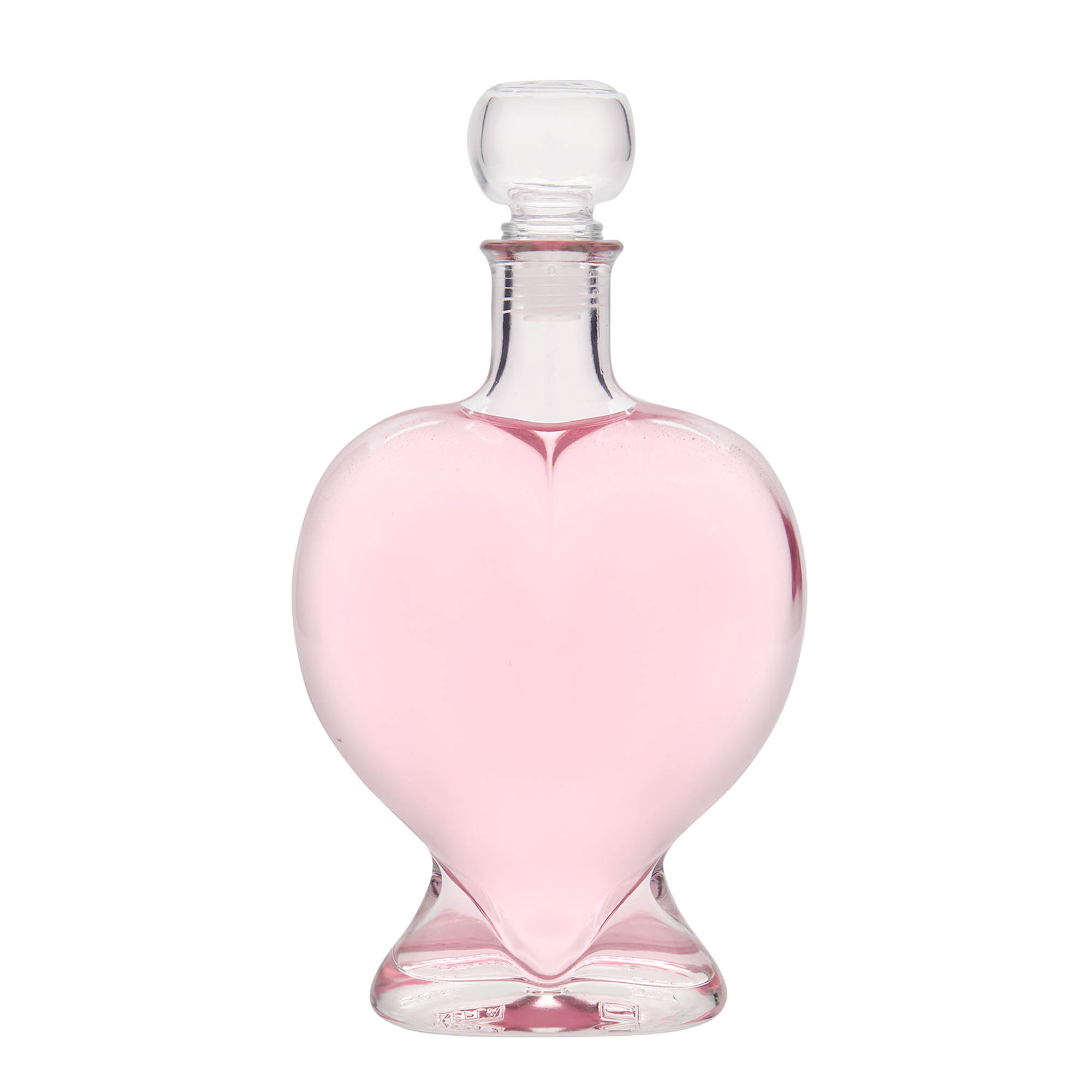 Botella de vidrio de 500 ml 'Corazón', boca: corcho