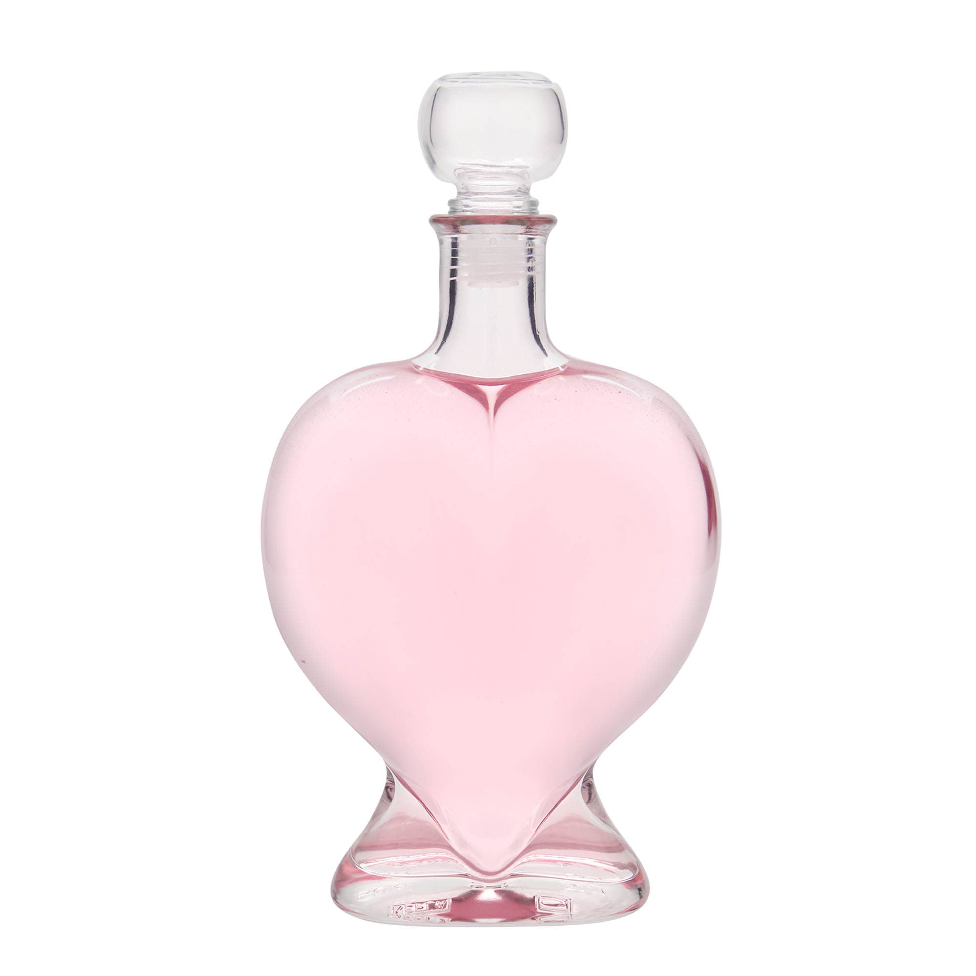 Botella de vidrio de 500 ml 'Corazón', boca: corcho