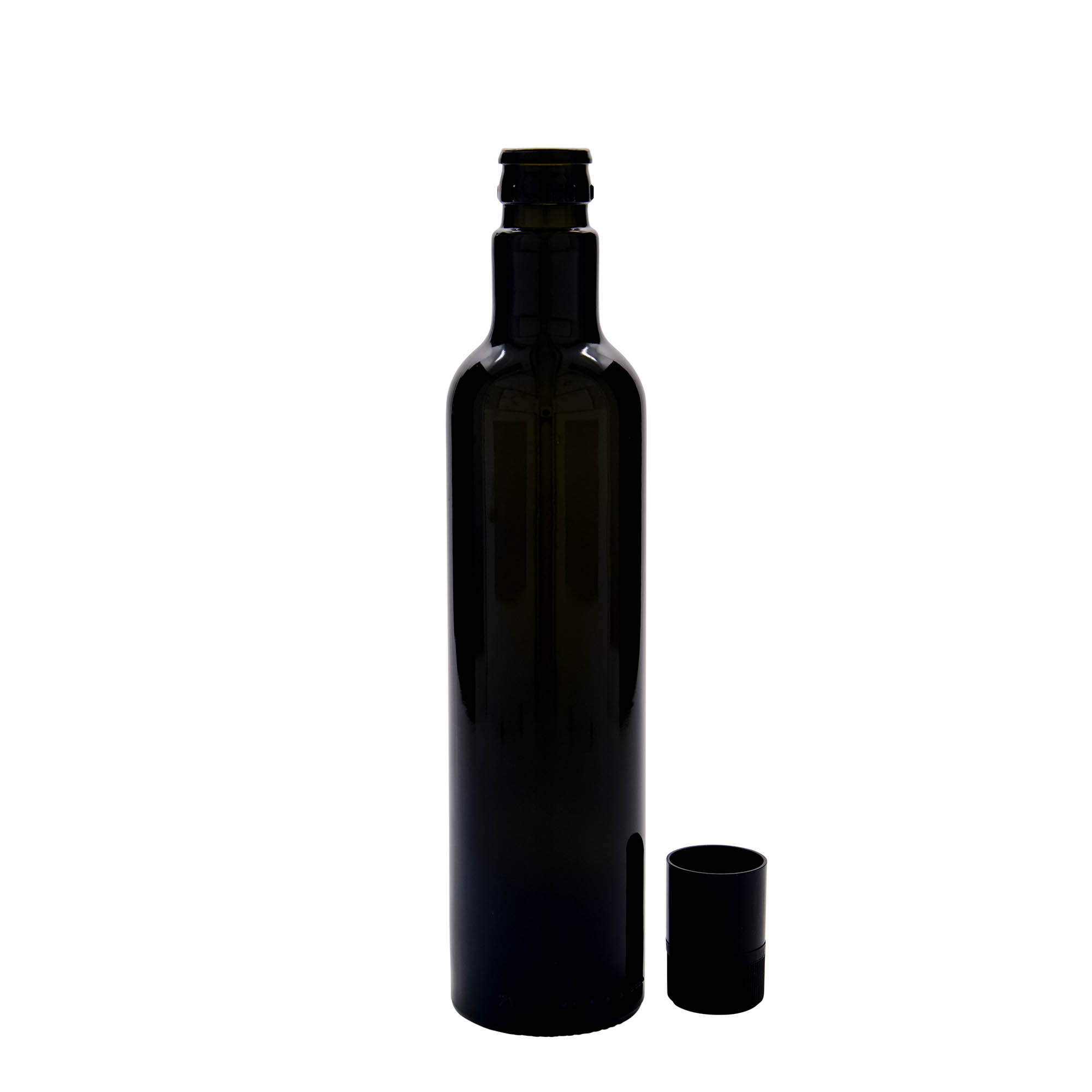 Botella de vinagre/aceite de 500 ml 'Willy New', vidrio, verde antiguo, boca: DOP
