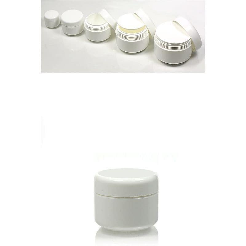 Bote de plástico 'Bianca' de 5 ml, PP, blanco, boca: tapón de rosca