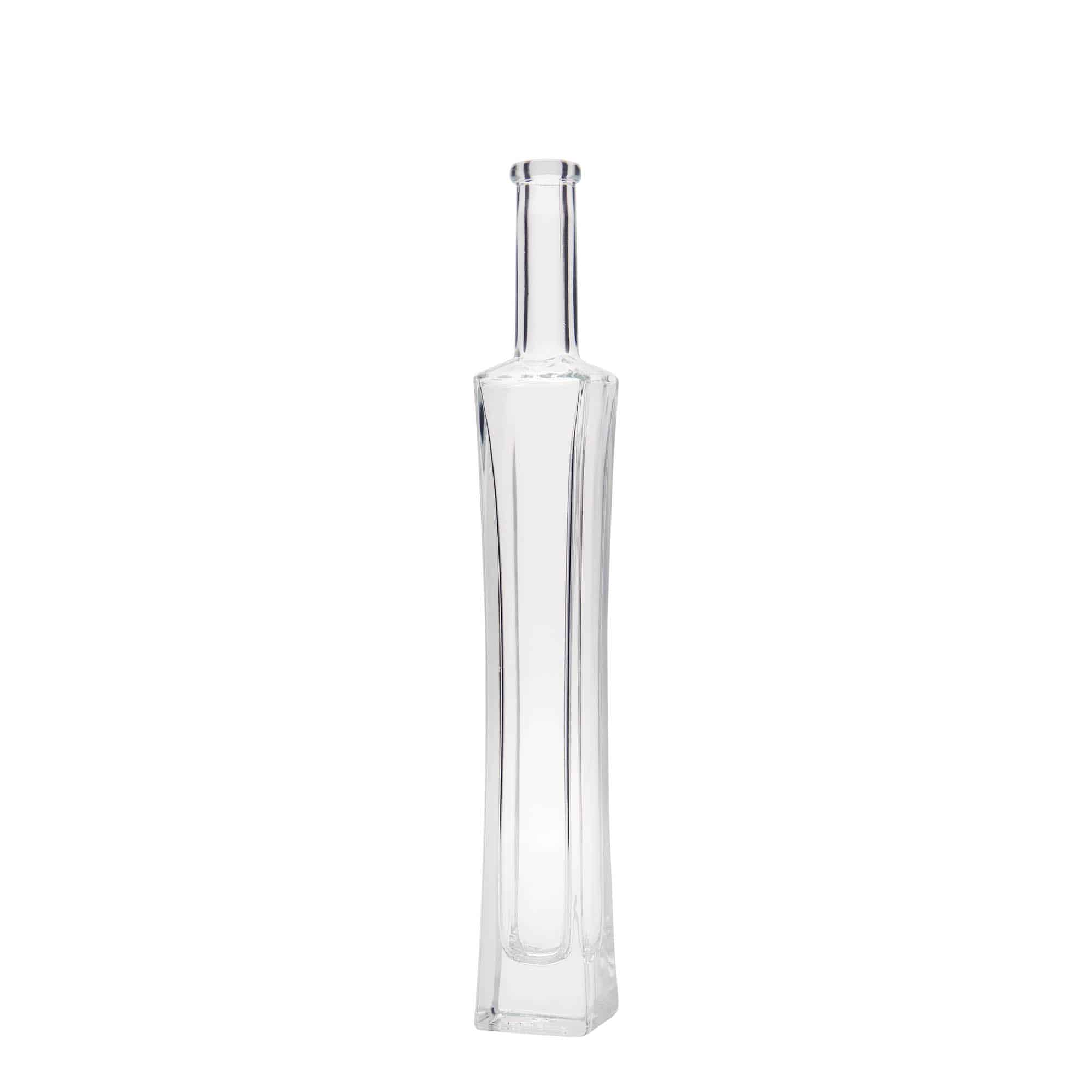 Botella de vidrio 'Koko' de 100 ml, cuadrada, boca: corcho
