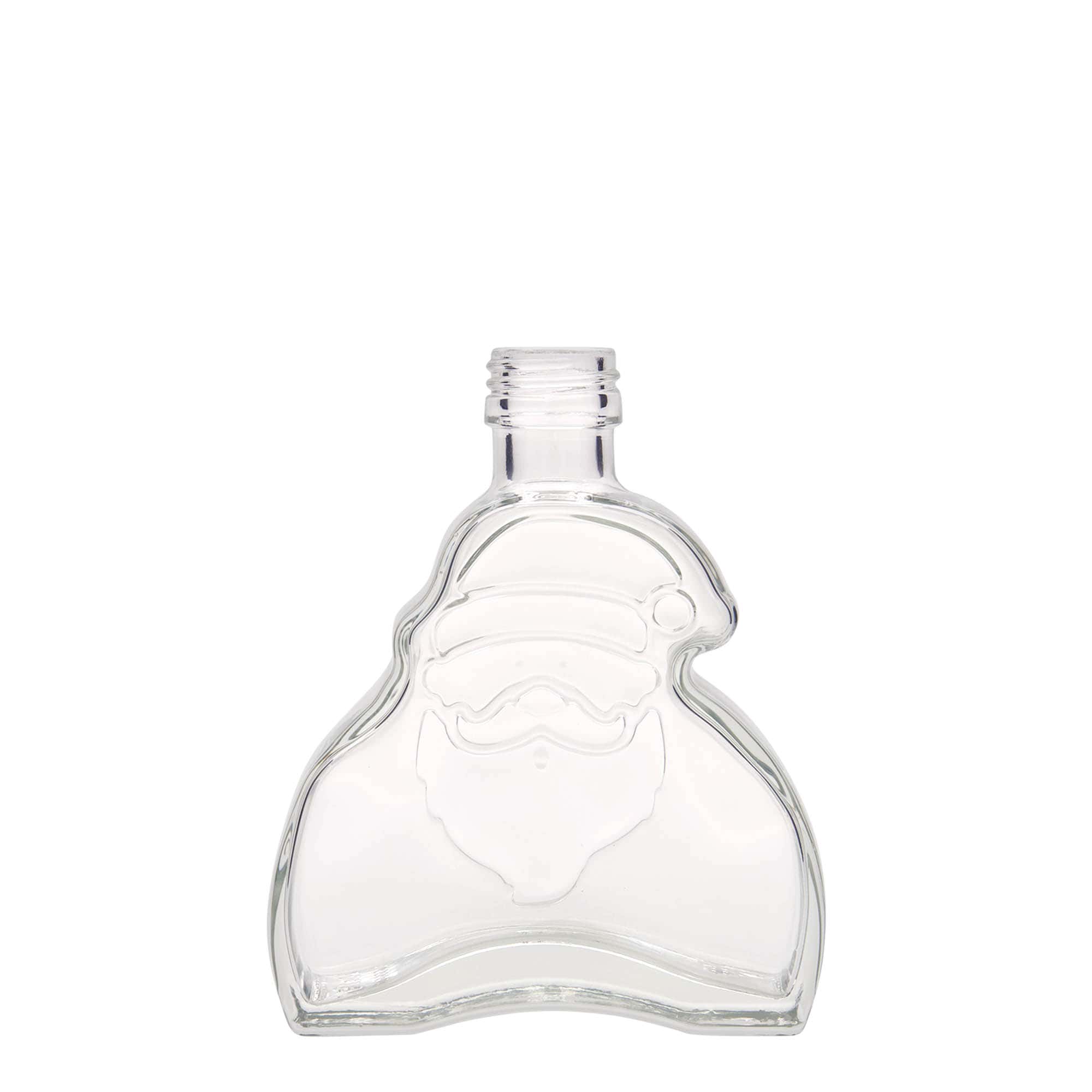 Botella de vidrio 'Santa Claus' de 200 ml, boca: PP 28 Botella de vidrio 'Santa Claus' de 200 ml, boca: PP 28