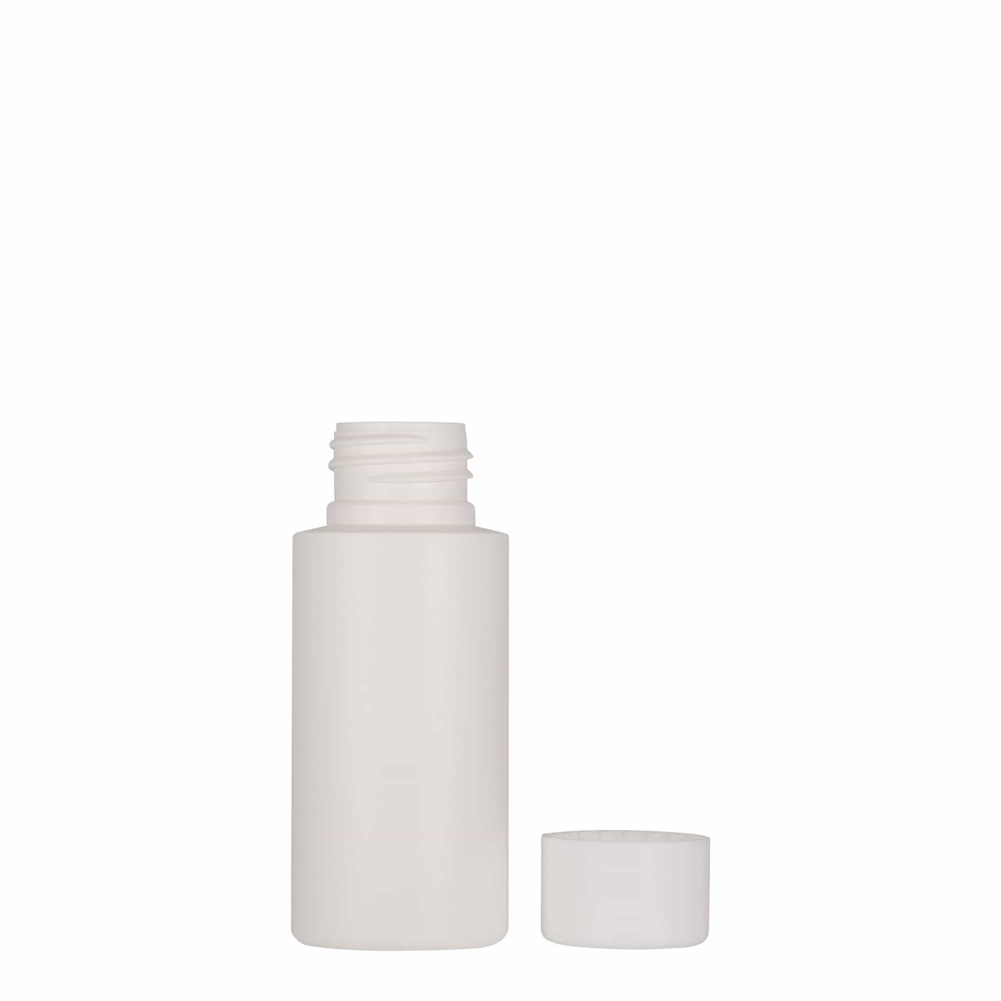 Botella de plástico de 50 ml 'Pipe', HDPE, blanca, boca: 24/410