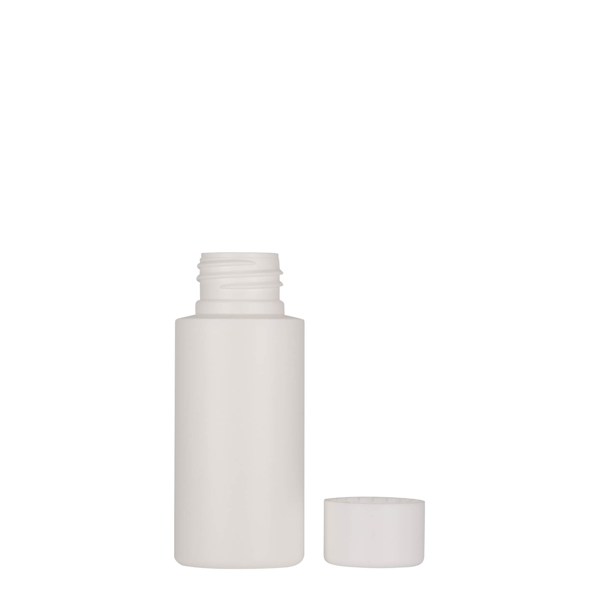Botella de plástico de 50 ml 'Pipe', HDPE, blanca, boca: 24/410 Botella de plástico de 50 ml 'Pipe', HDPE, blanca, boca: 24/410