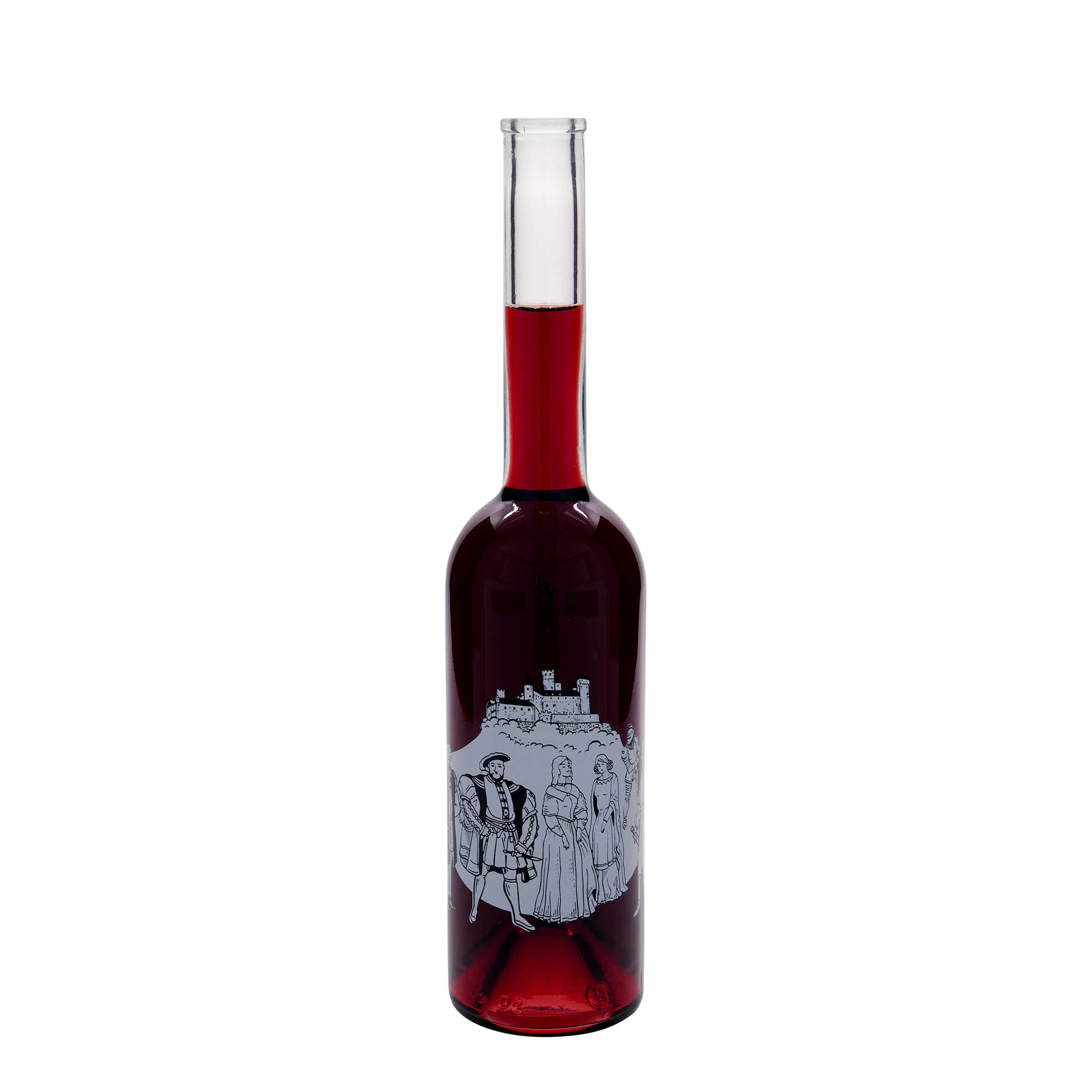 Botella de vidrio de 500 ml 'Ópera', motivo: Edad Media, boca: corcho Botella de vidrio de 500 ml 'Ópera', motivo: Edad Media, boca: corcho