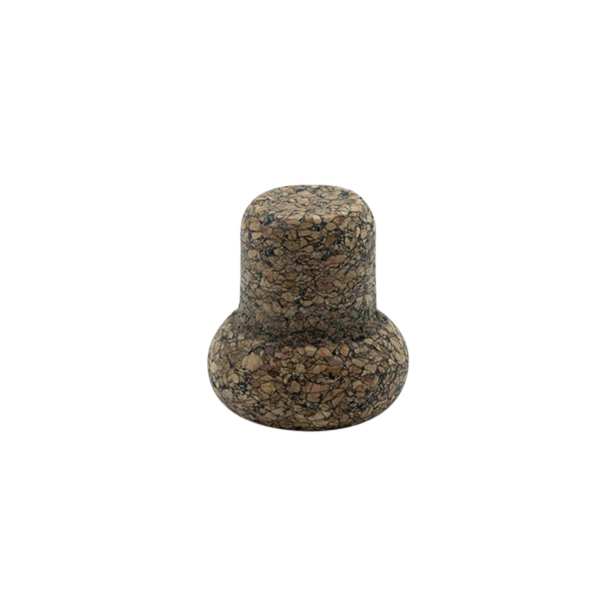 Corcho con cabeza 'Barrel' de 16,5 mm, Corkcoal, para boca: corcho
