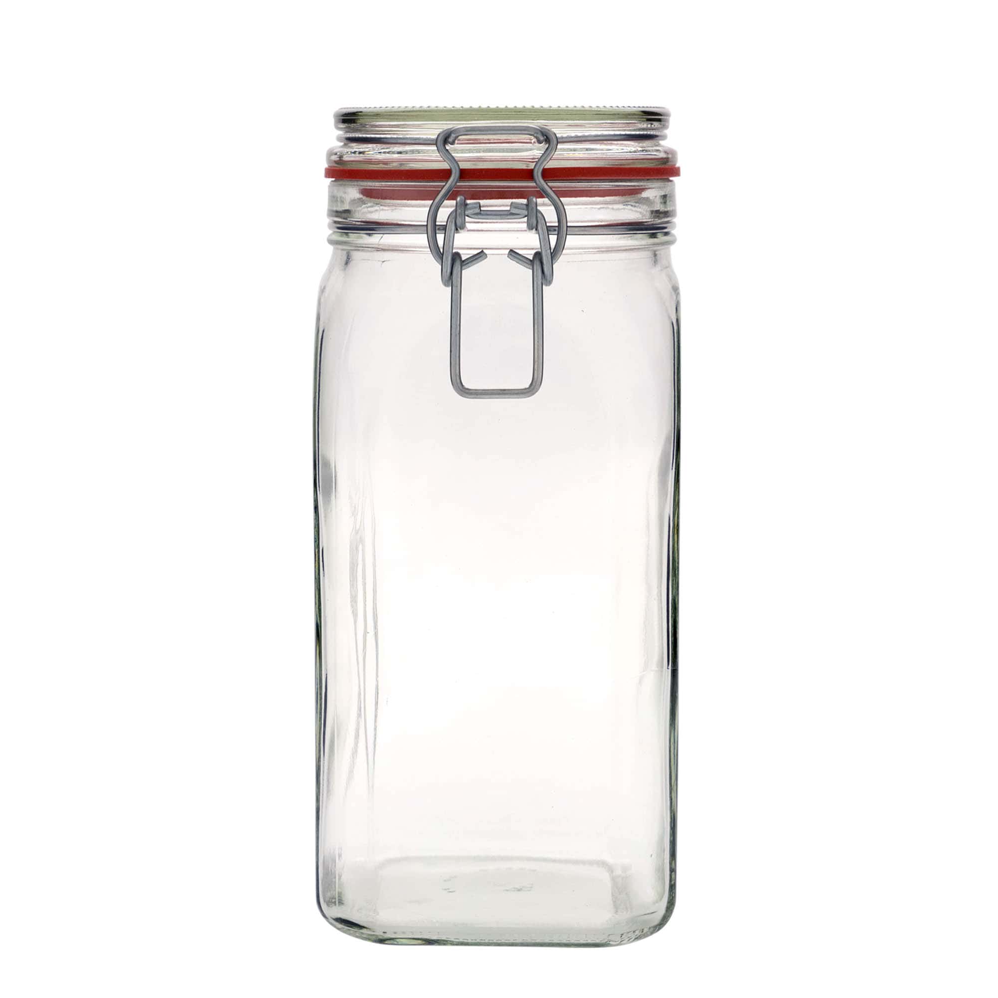 Tarro hermético de 1540 ml, cuadrado, boca: cierre mecánico Tarro hermético de 1540 ml, cuadrado, boca: cierre mecánico