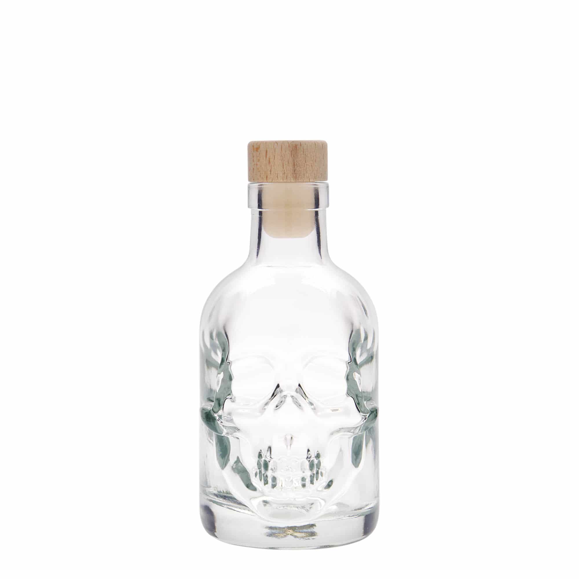 Botella de vidrio de 200 ml «Calavera», boca: corcho