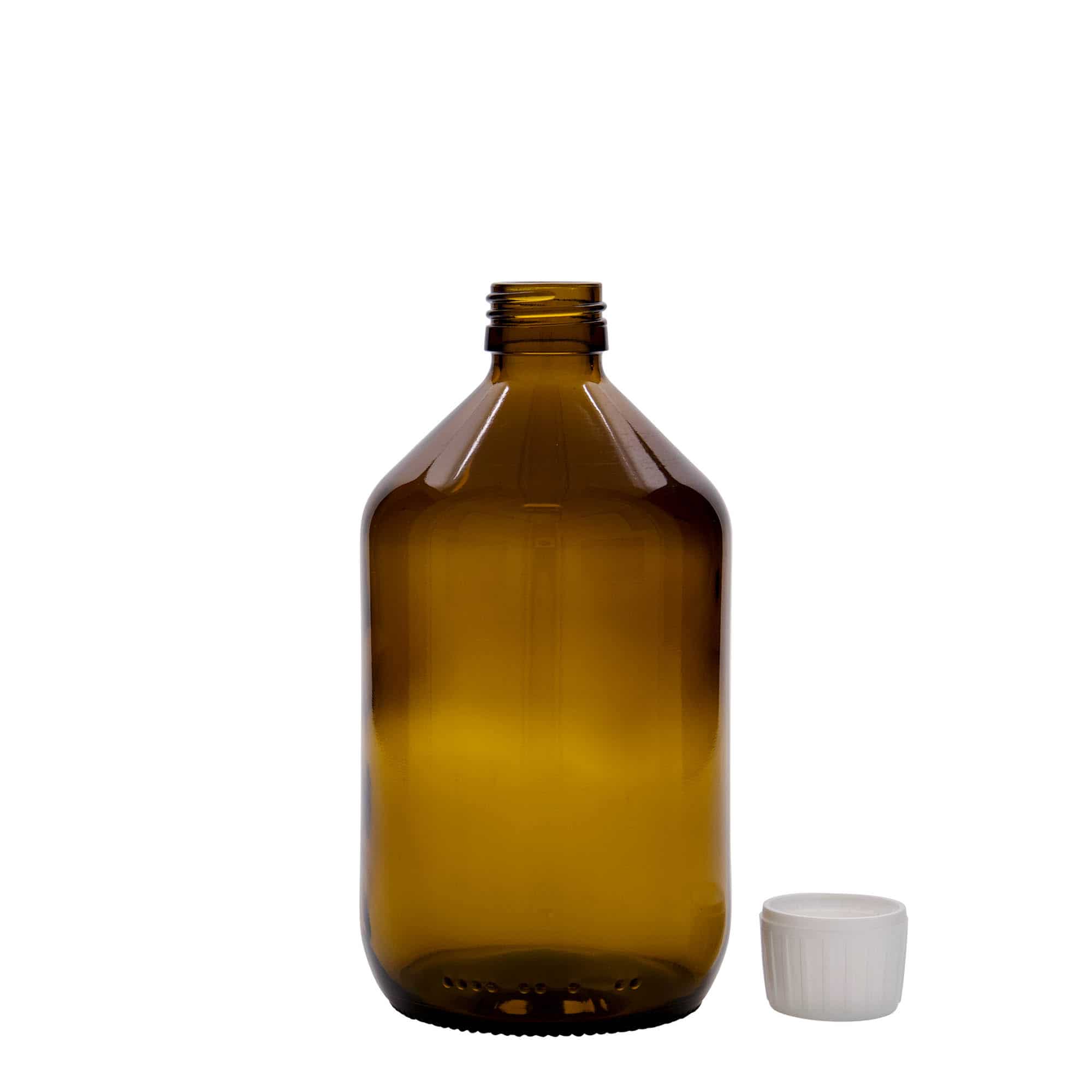 Frasco de medicamentos de 500 ml, marrón, vidrio, boca: PP 28