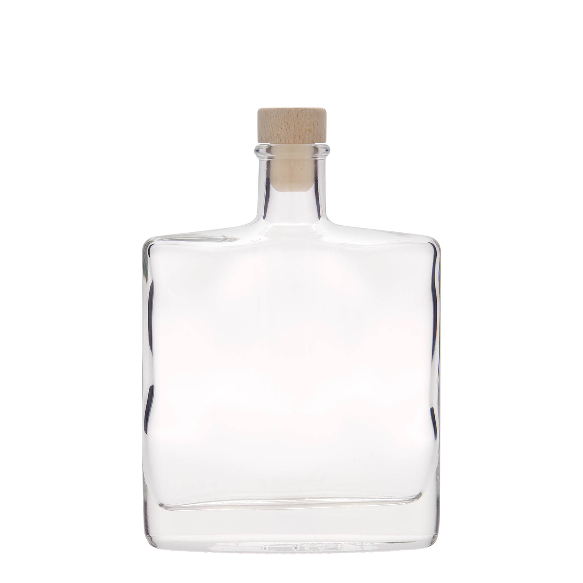 Botella de vidrio 'Zorbas' de 350 ml, ovalada, boca: corcho