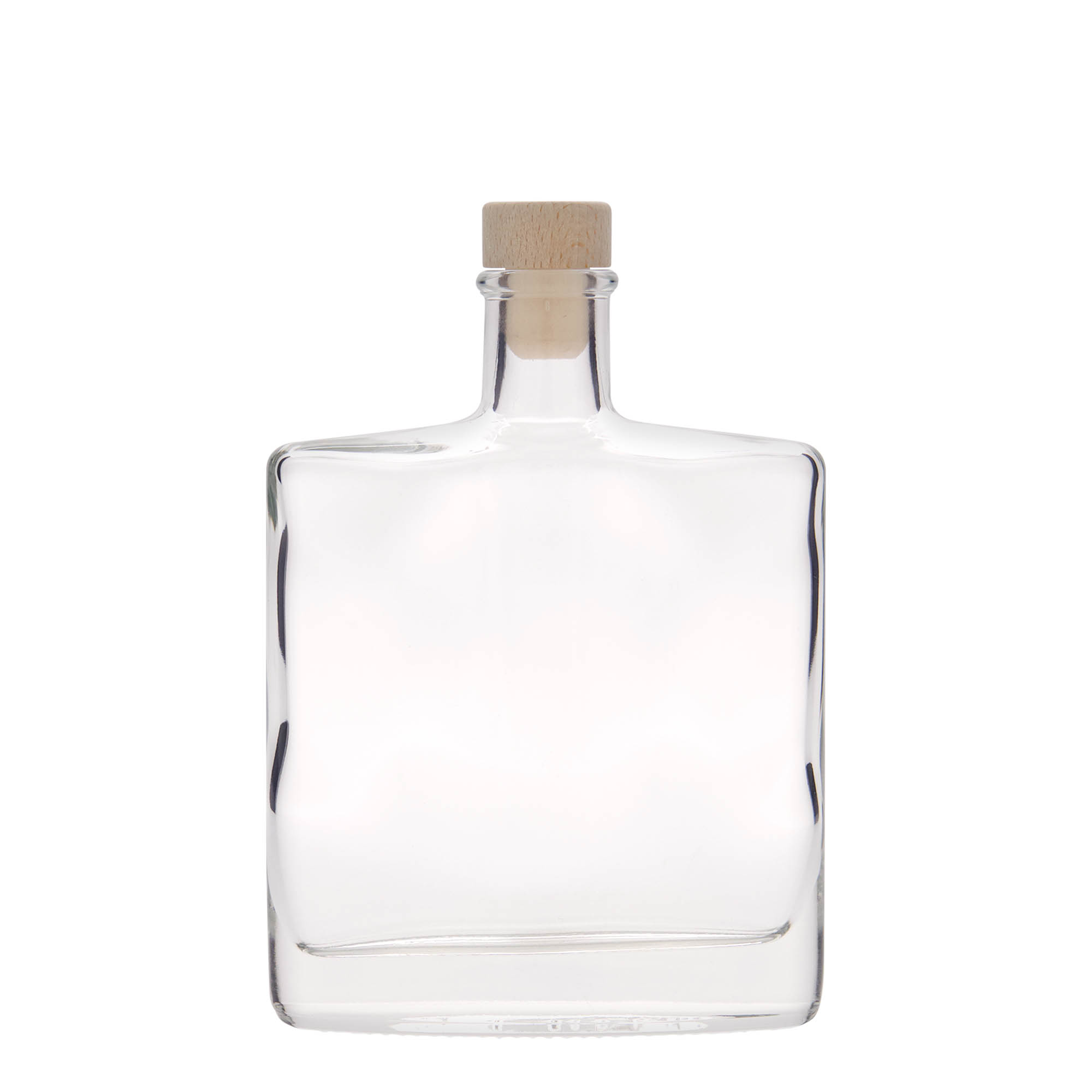 Botella de vidrio de 350 ml 'Zorbas', ovalada, boca: corcho