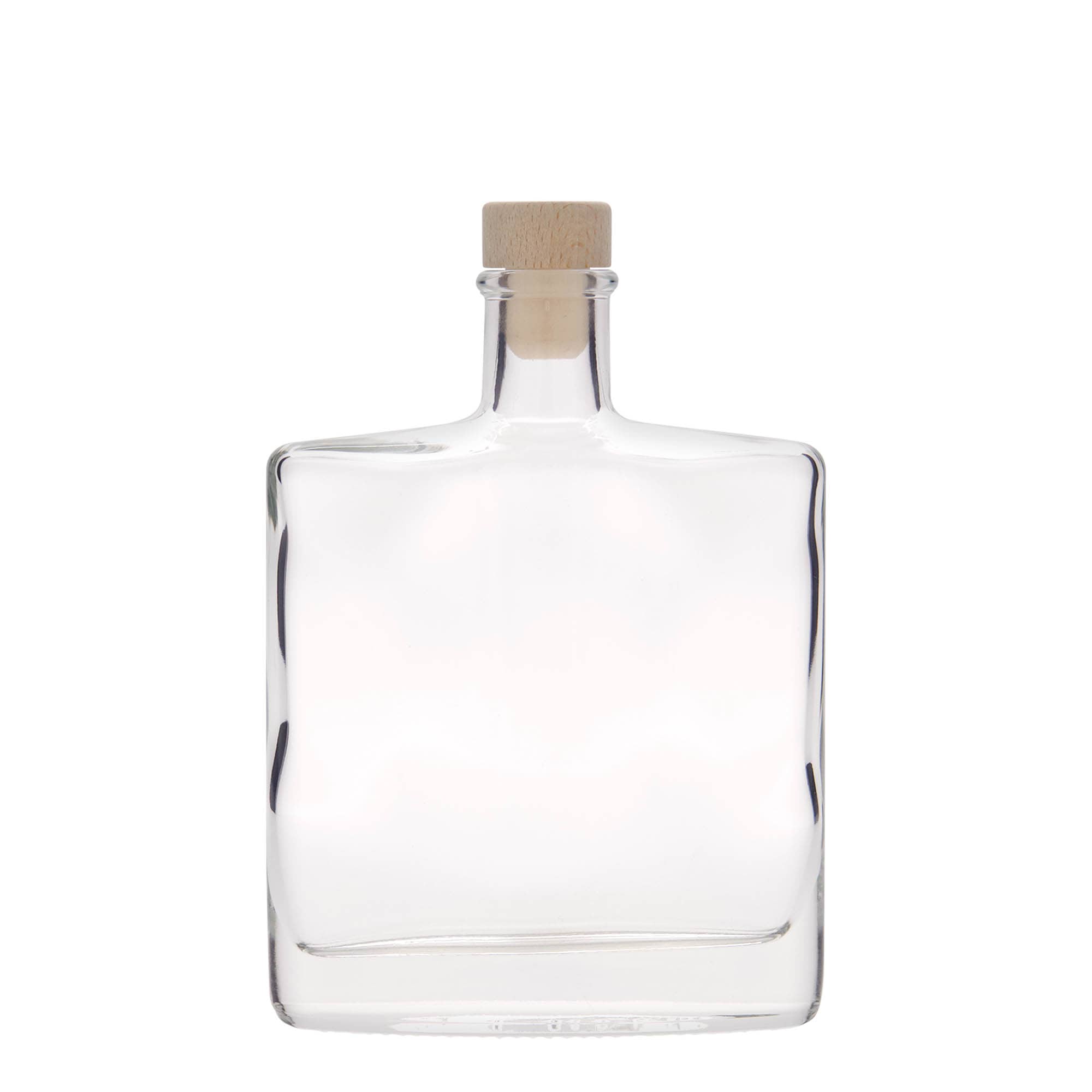 Botella de vidrio de 350 ml 'Zorbas', ovalada, boca: corcho