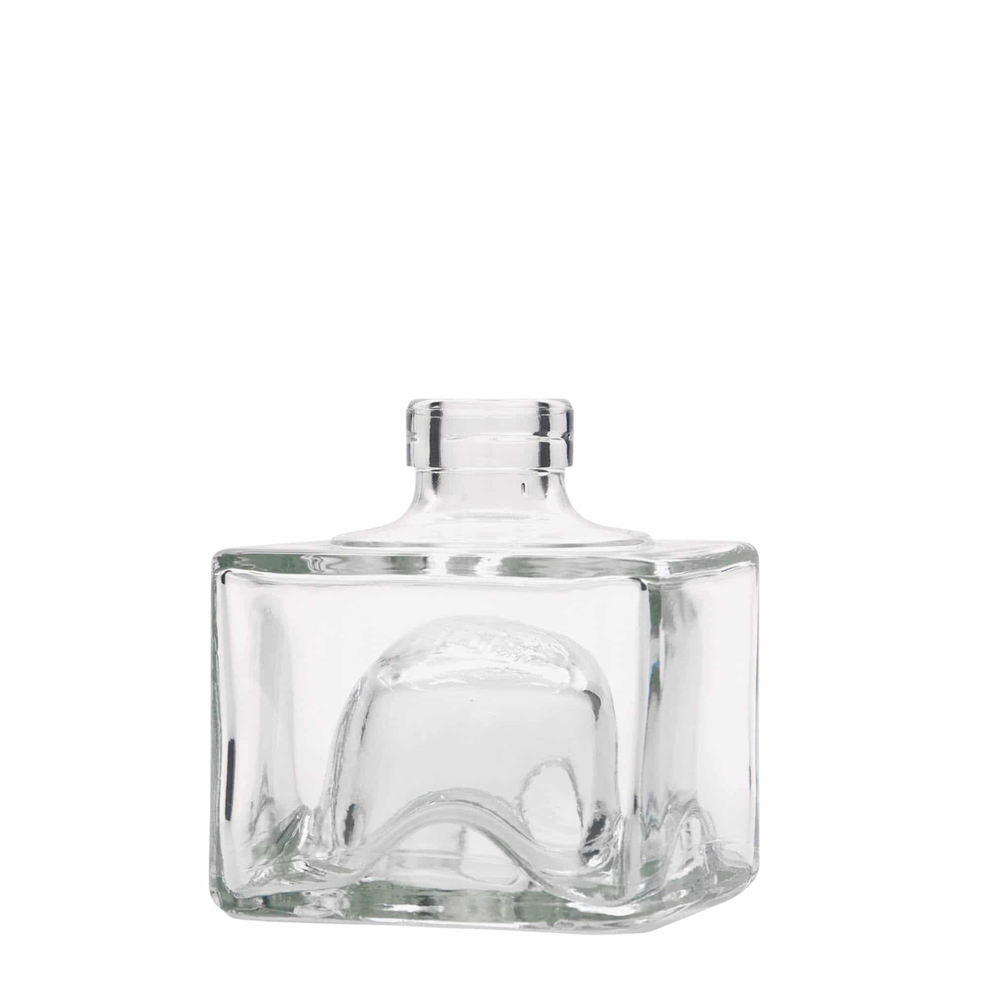 Botella de vidrio 'Cocolores' de 200 ml, cuadrada, boca: corcho