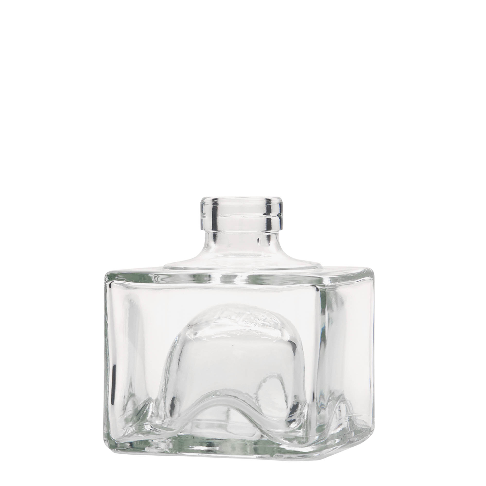 Botella de cristal de 200 ml «Cocolores», cuadrada, boca: corcho