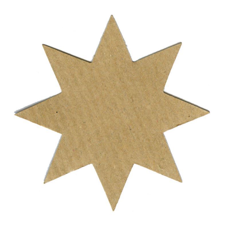 Etiqueta colgante con forma de estrella, marrón