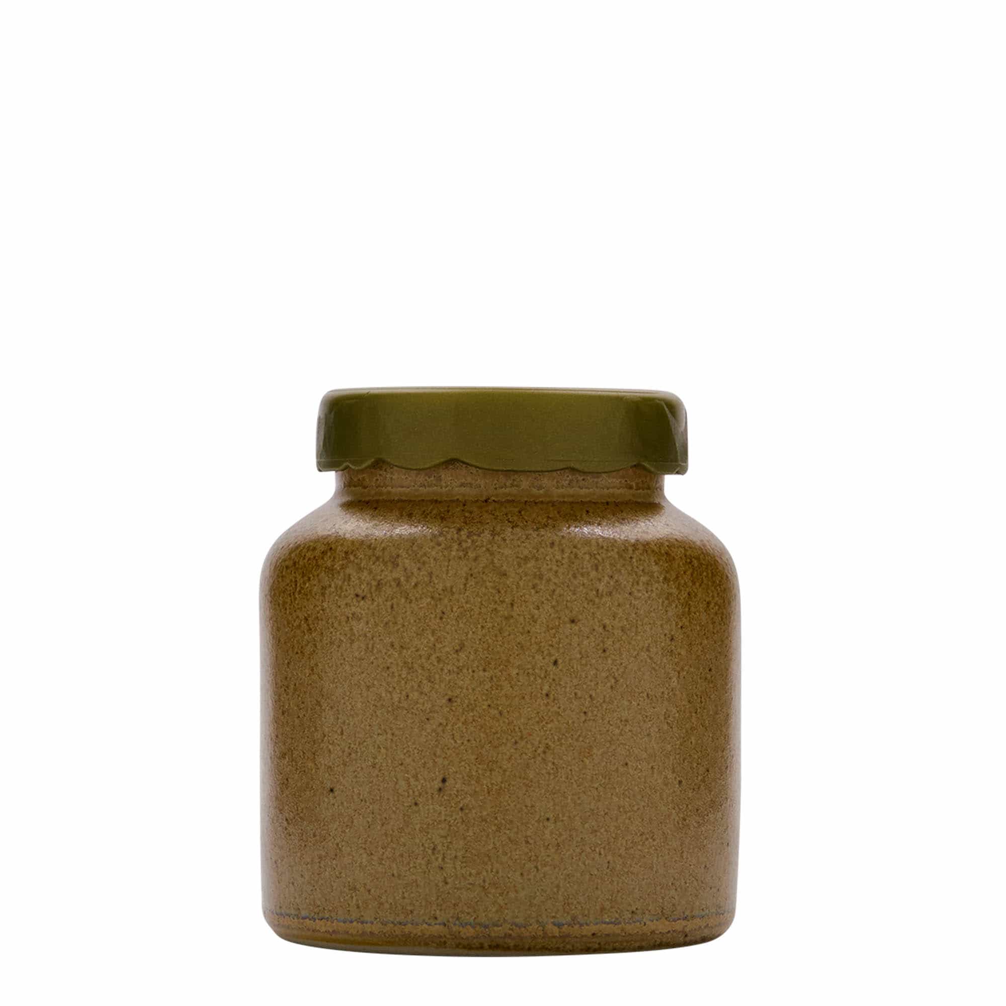 Olla de gres de 270 ml, cerámica, marrón-cristal, boca: capuchón