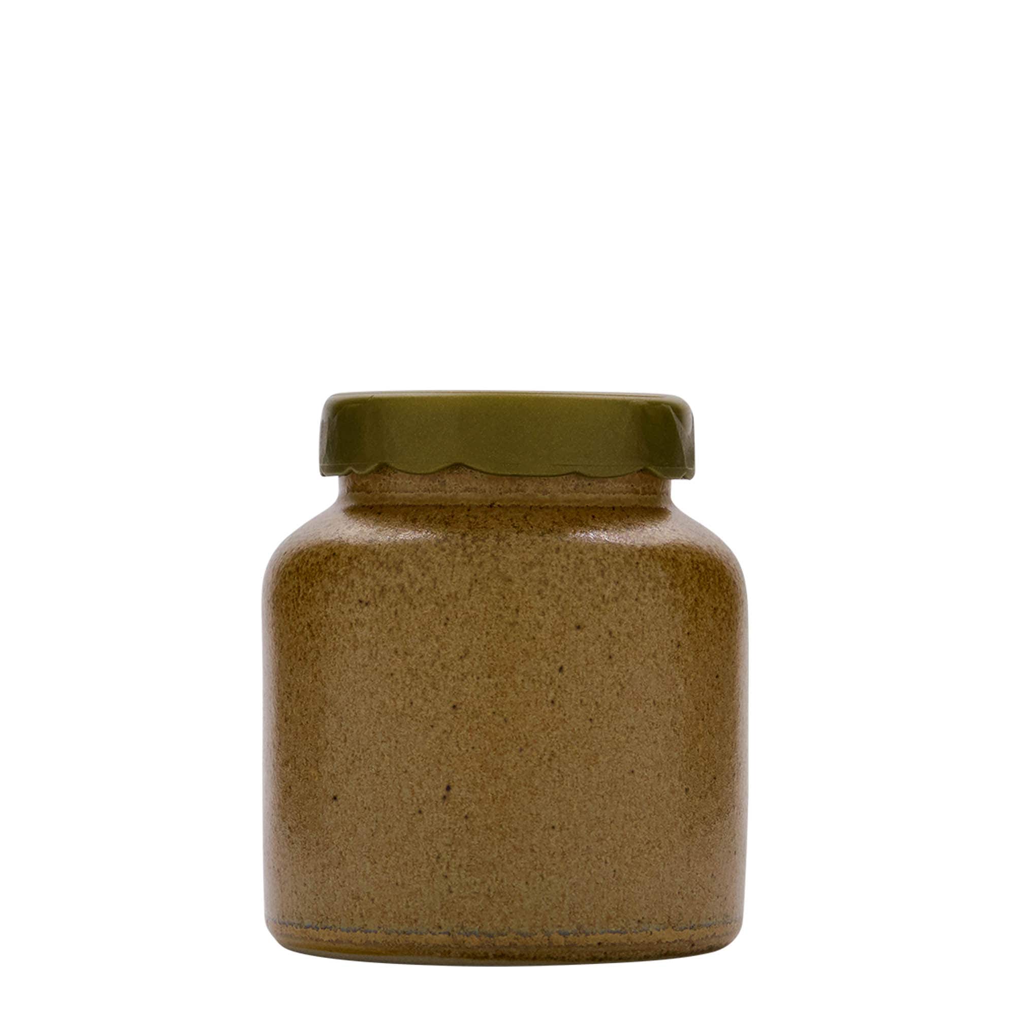 270 ml maceta de gres, cerámica, marrón cristal, boca: tapa de solapa