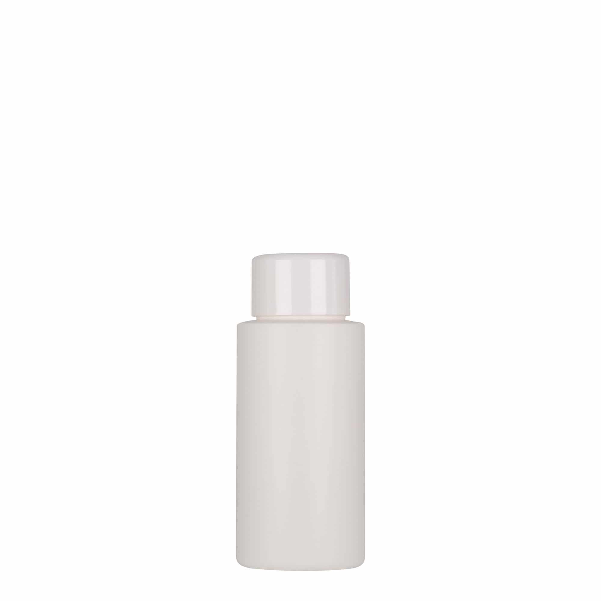 Botella de plástico de 50 ml 'Pipe', HDPE, blanca, boca: 24/410