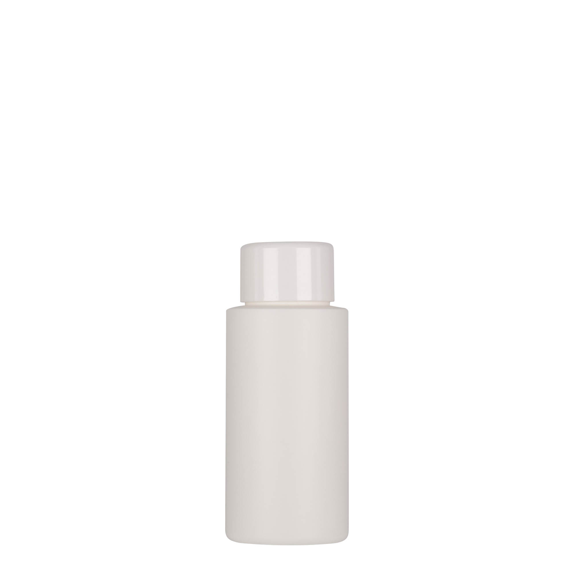 Botella de plástico de 50 ml 'Pipe', HDPE, blanca, boca: 24/410 Botella de plástico de 50 ml 'Pipe', HDPE, blanca, boca: 24/410