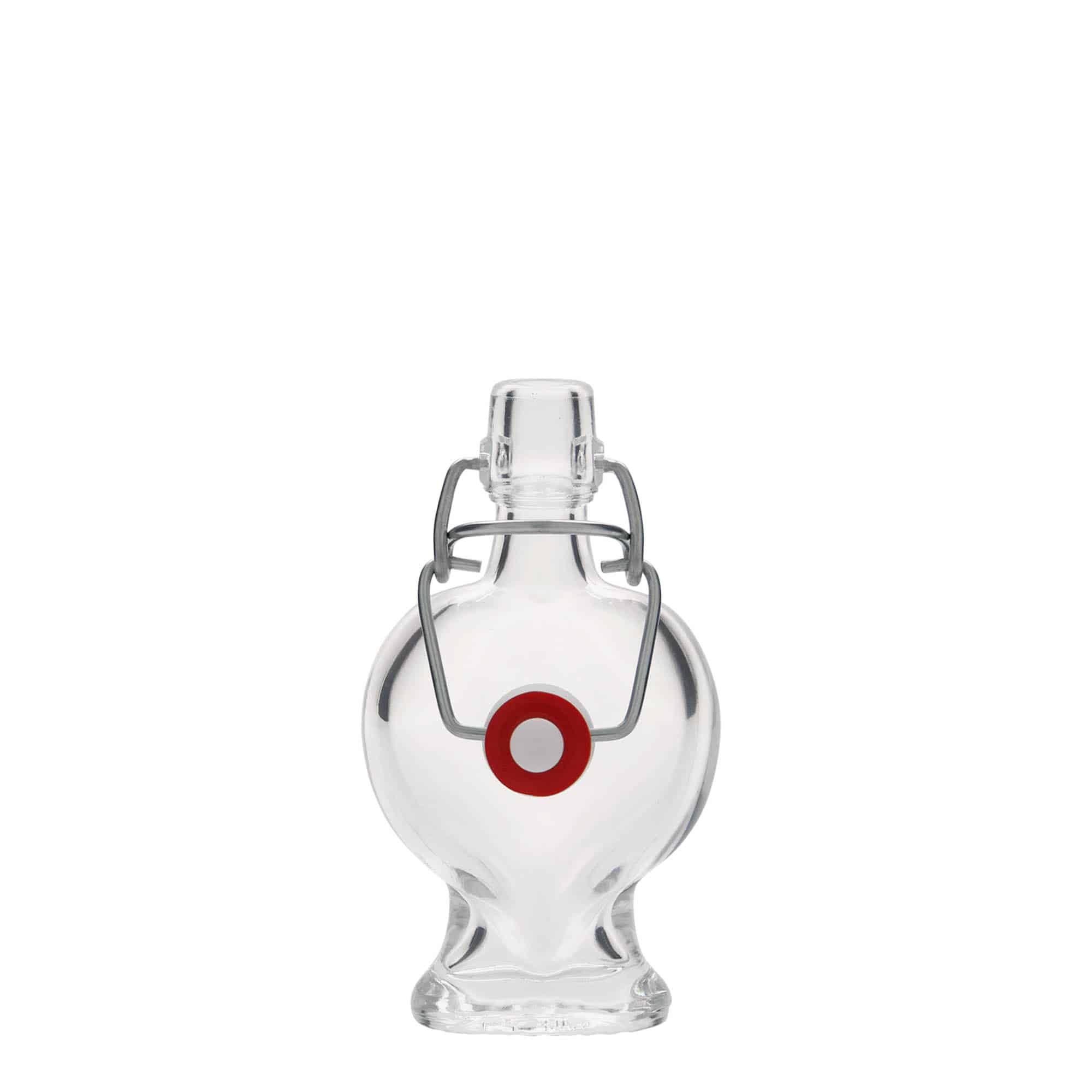 Botella de vidrio 'Corazón' de 40 ml, boca: tapón mecánico