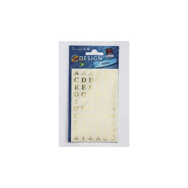 Pegatinas Zweckform 'Alfabeto', rectangulares, plástico, dorado Pegatinas Zweckform 'Alfabeto', rectangulares, plástico, dorado