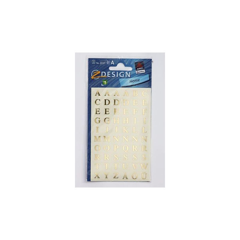 Pegatinas Zweckform «Alfabeto», rectangulares, plástico, dorado