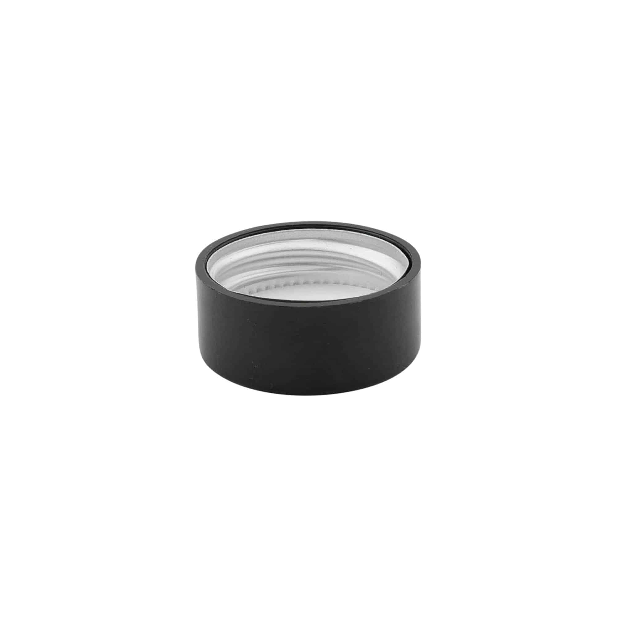 Tapón de rosca, plástico de ABS, negro, para boca: GPI 28/400