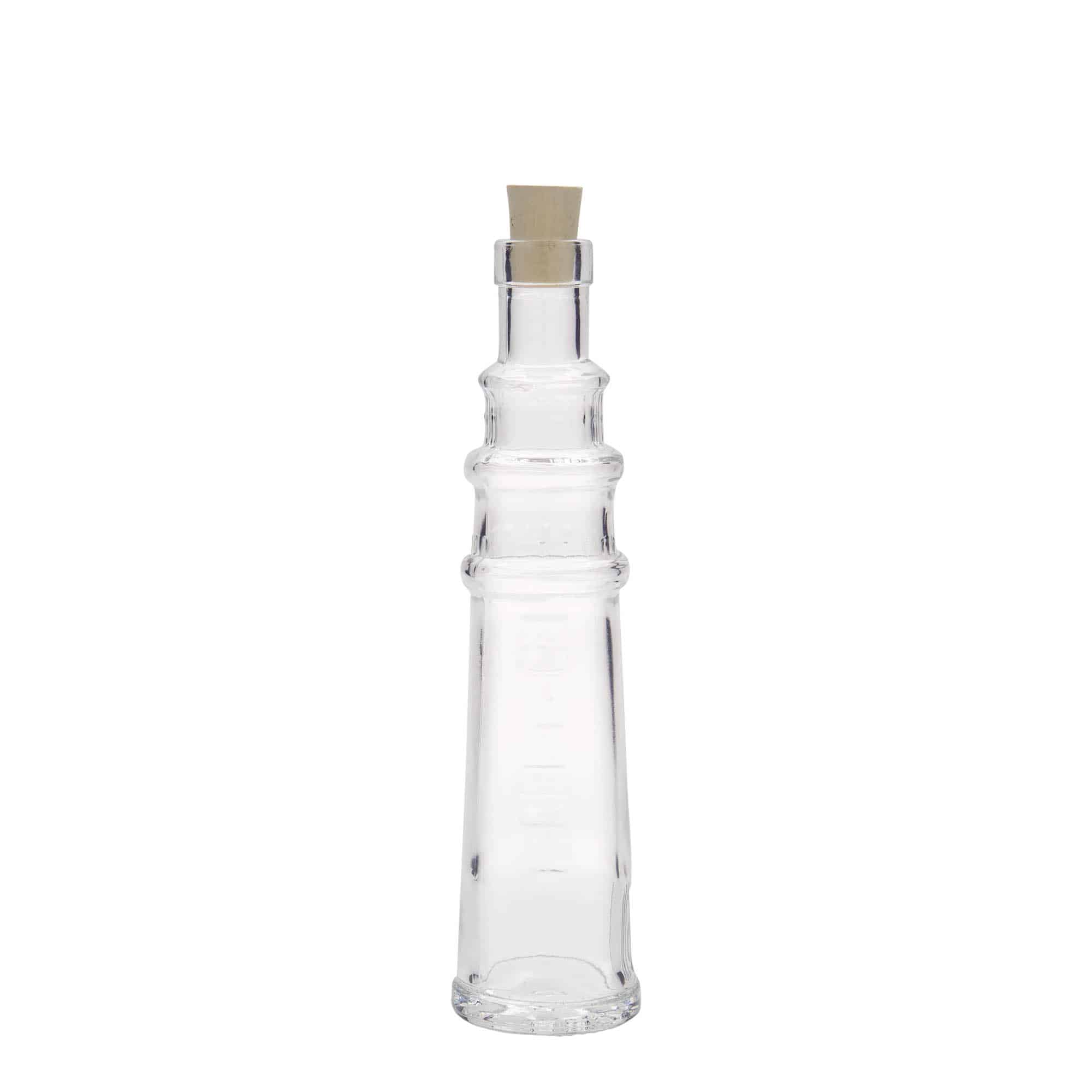 Botella de vidrio 'Faro' de 100 ml, boca: corcho