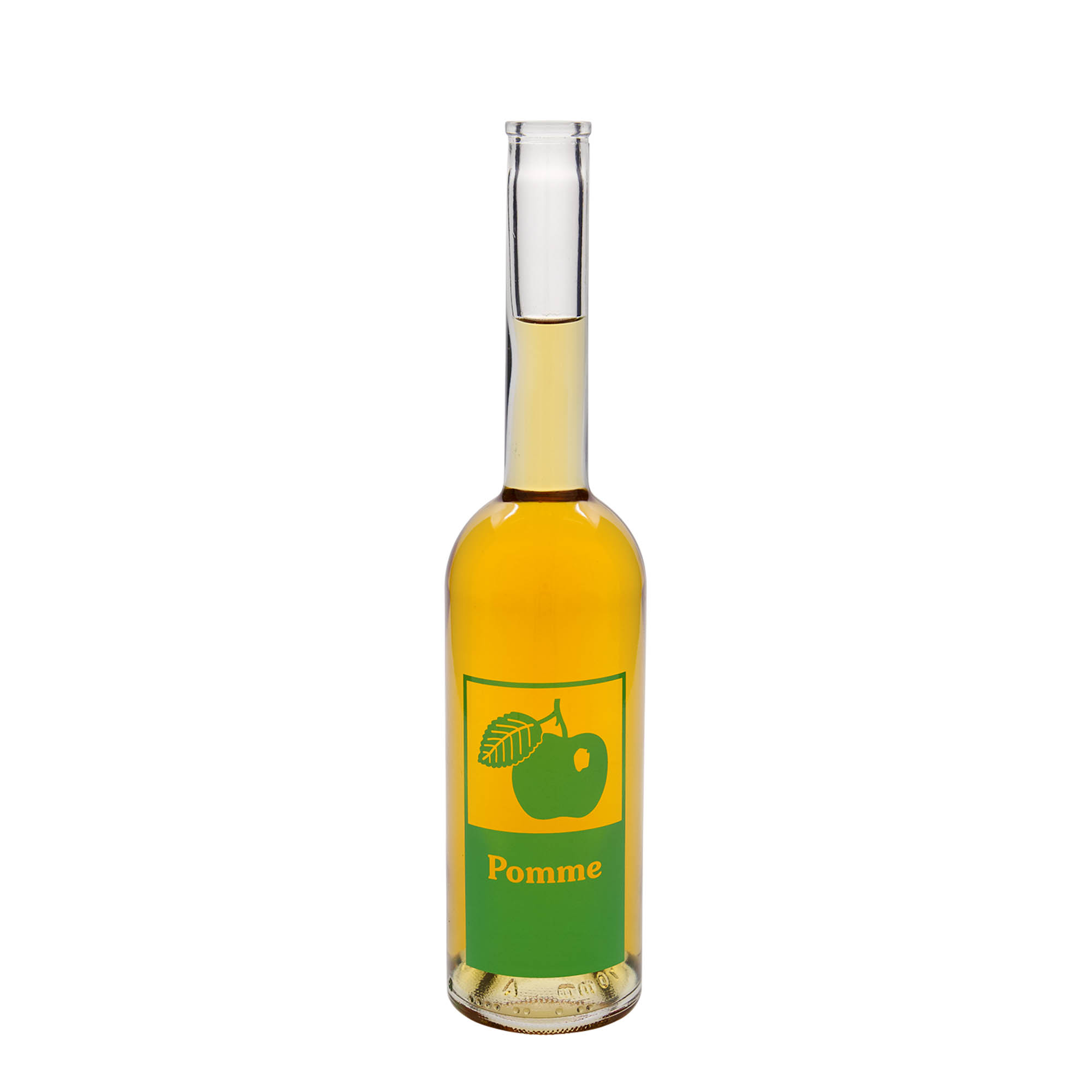 Botella de cristal de 500 ml 'Opera', motivo: manzana, boca: corcho