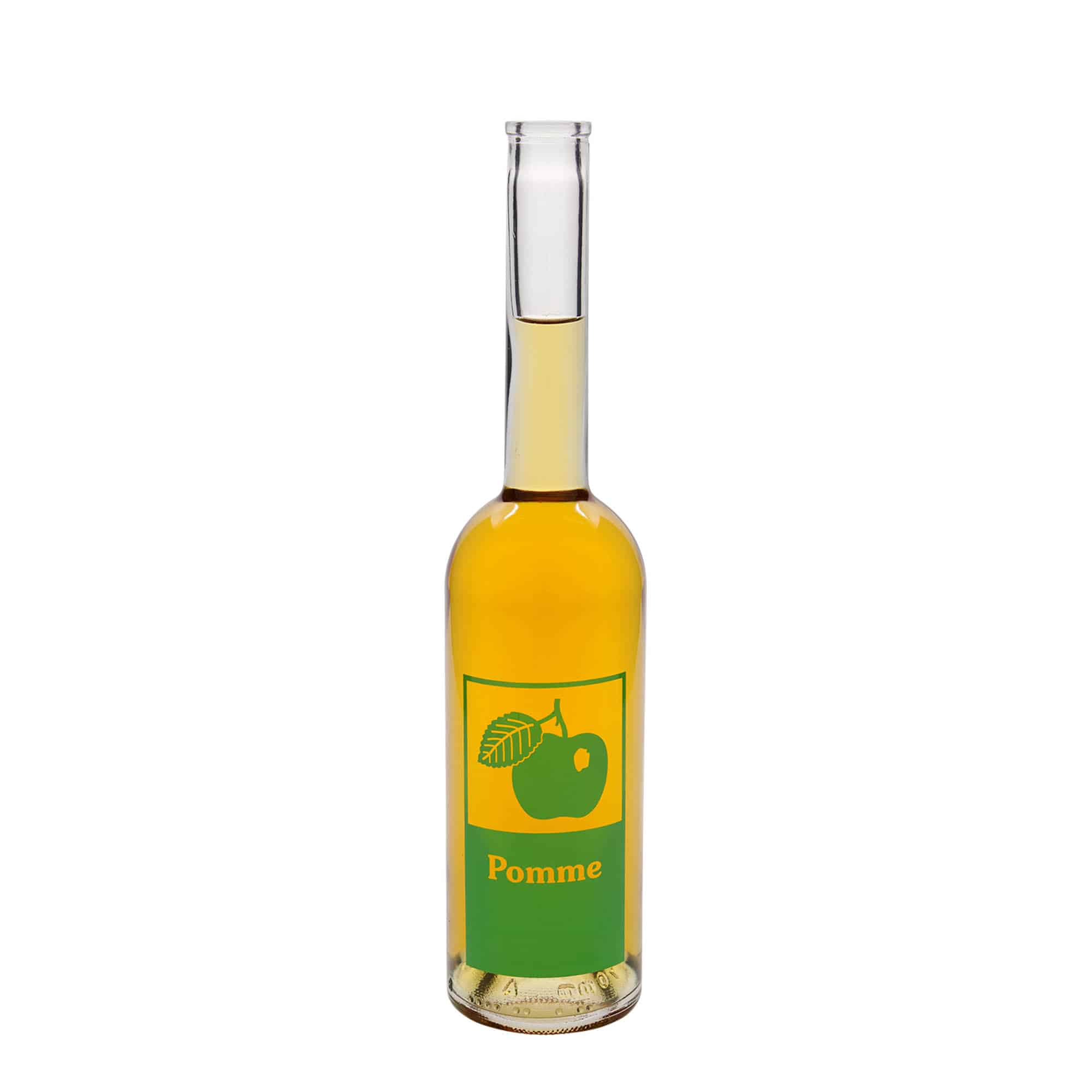 Botella de cristal de 500 ml «Opera», motivo: manzana, boca: corcho